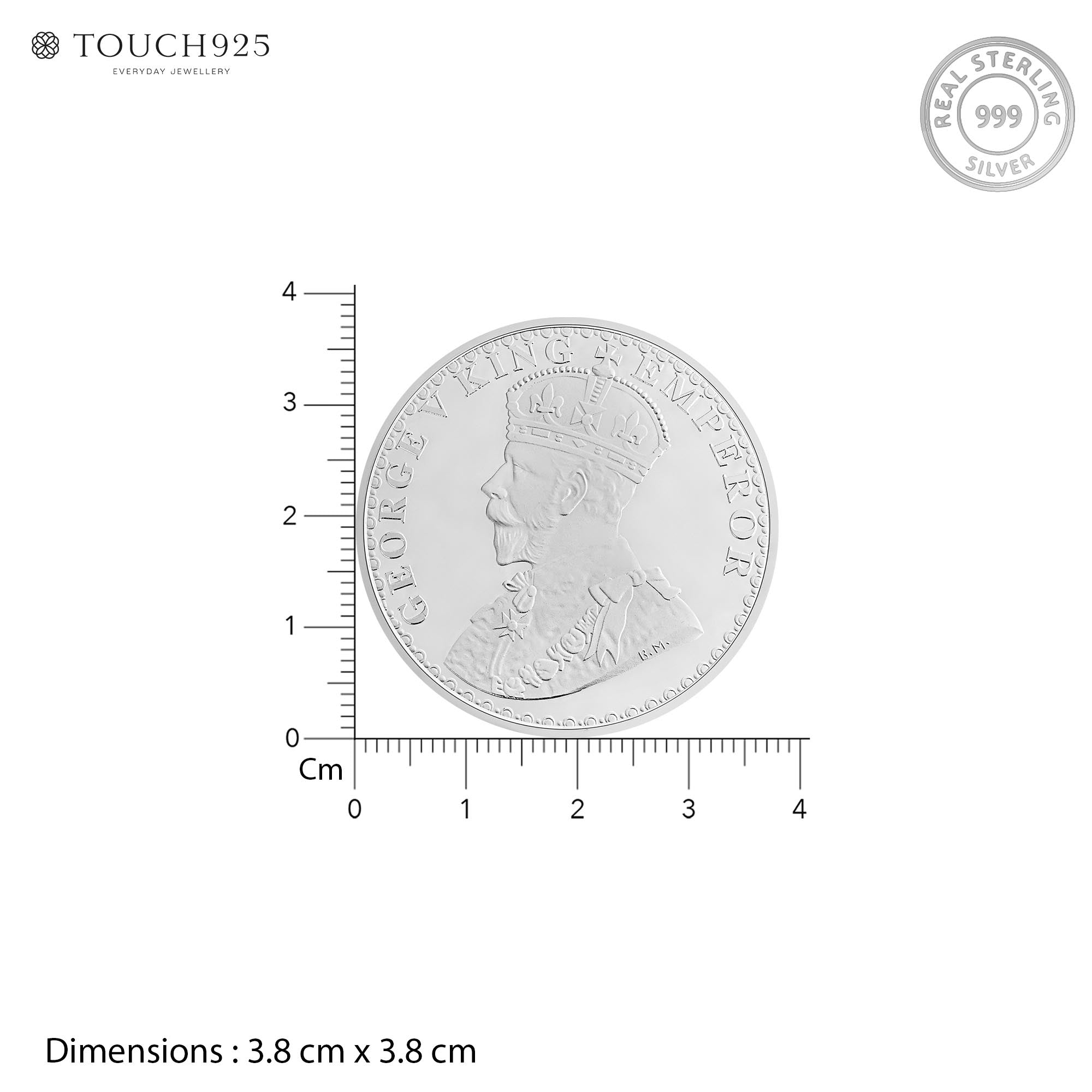Pure 999 Silver 20g George V King Emperor Coin