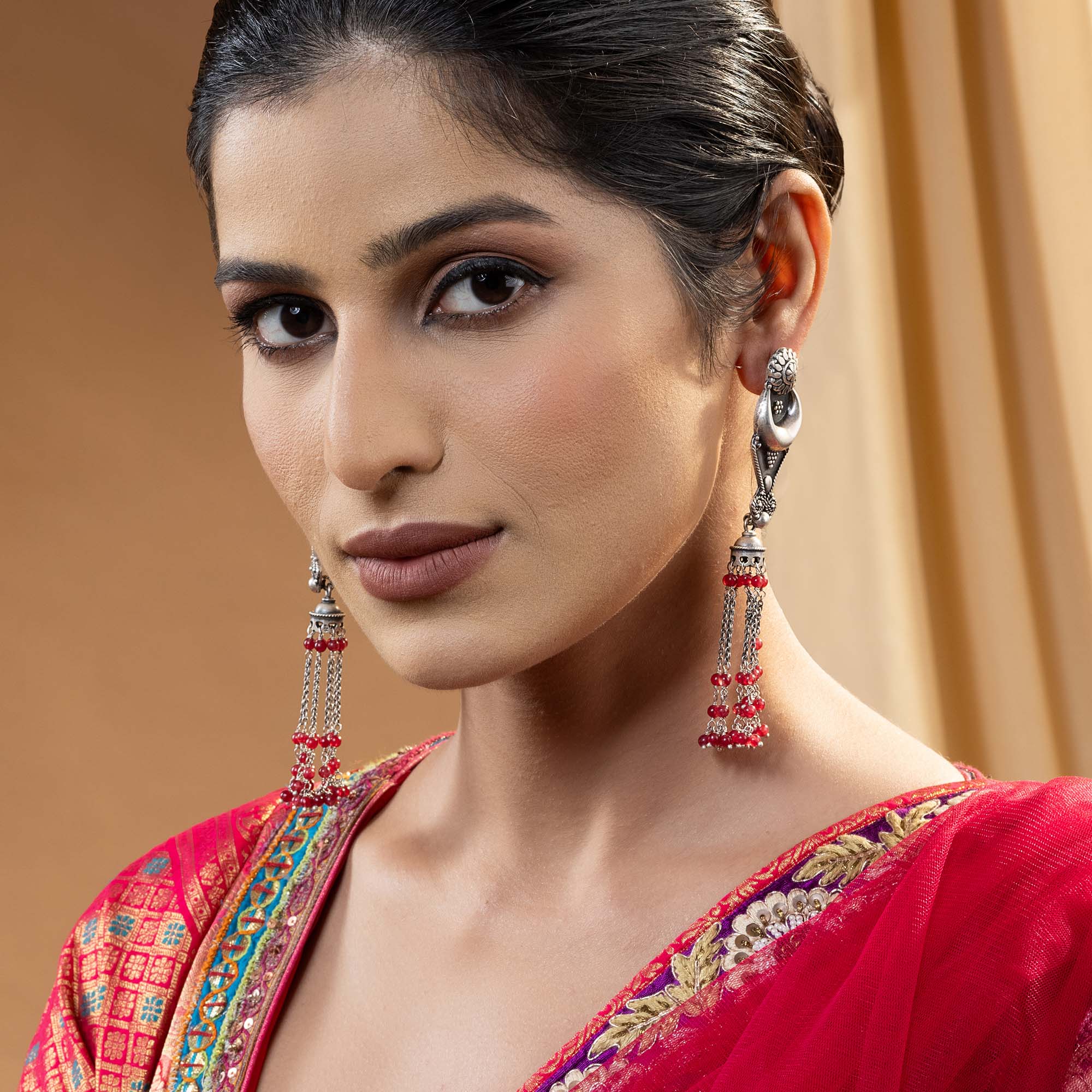 Crimson Tassel Earrings