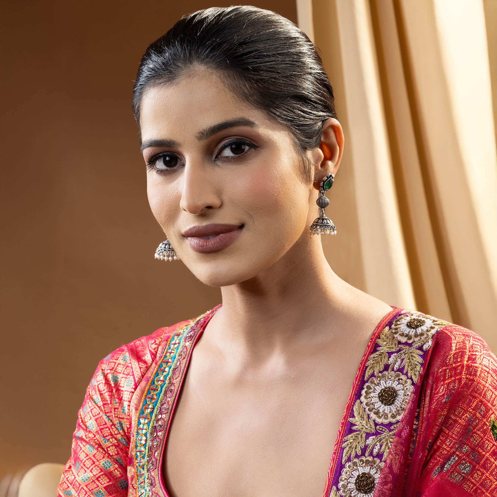 Floral Stud Jhumkas