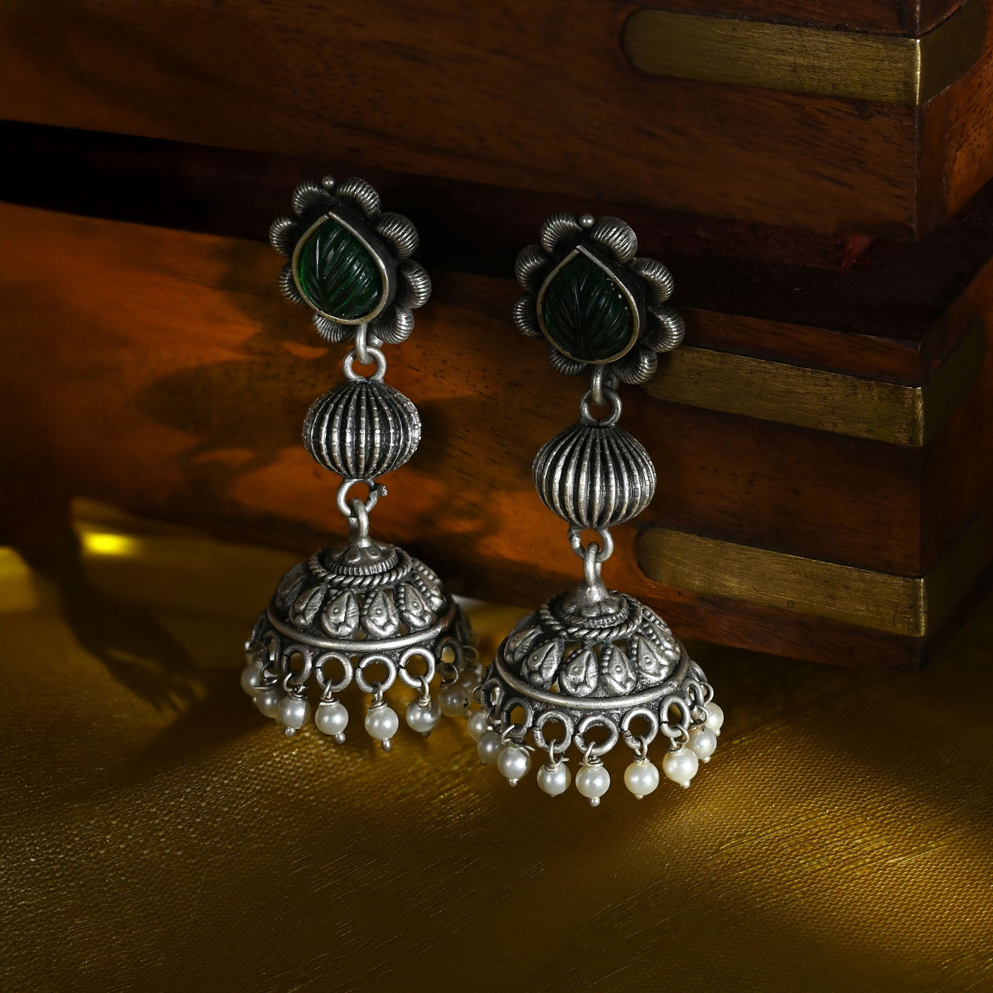 Floral Stud Jhumkas