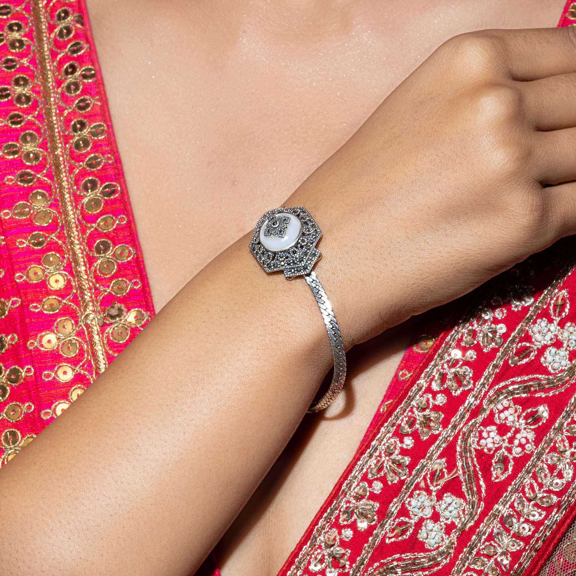 Hexagonal Silver Bracelet