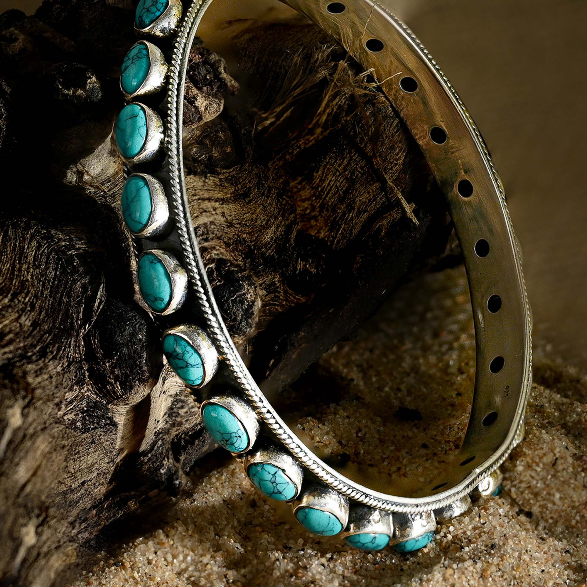 Turquoise Silver Kada