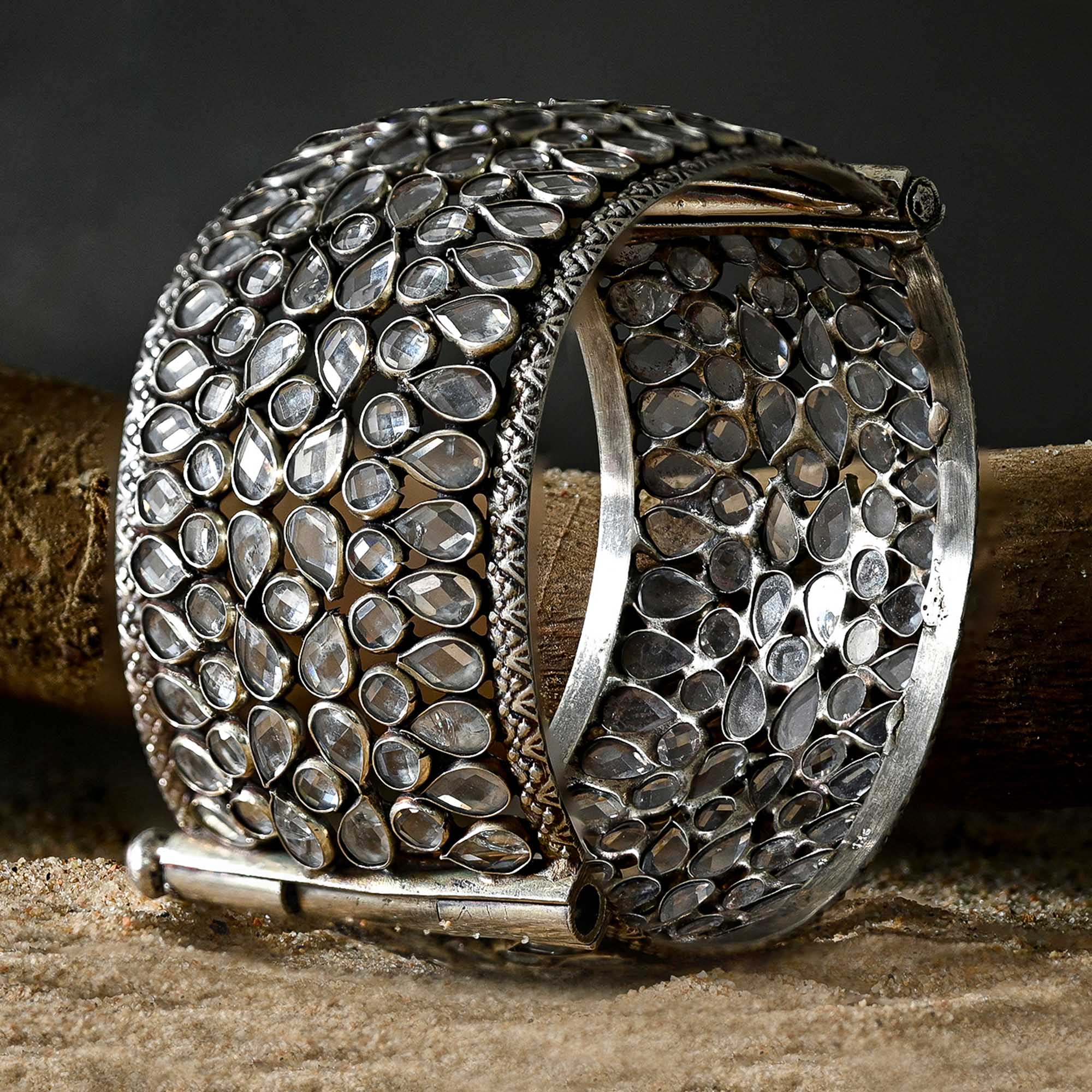 Royal Polki Stone Cluster Kada