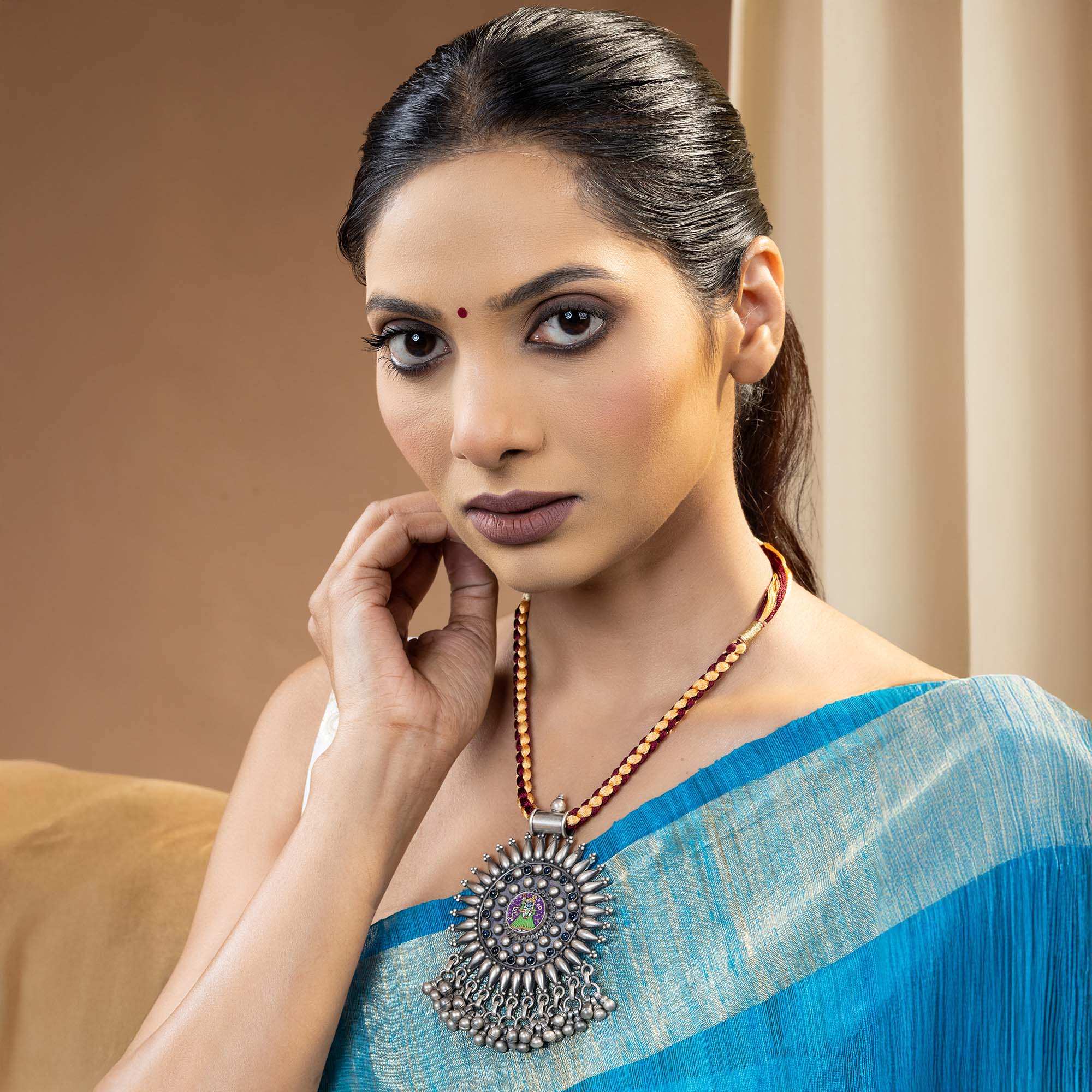 Oxidised Silver Ghungroo Necklace