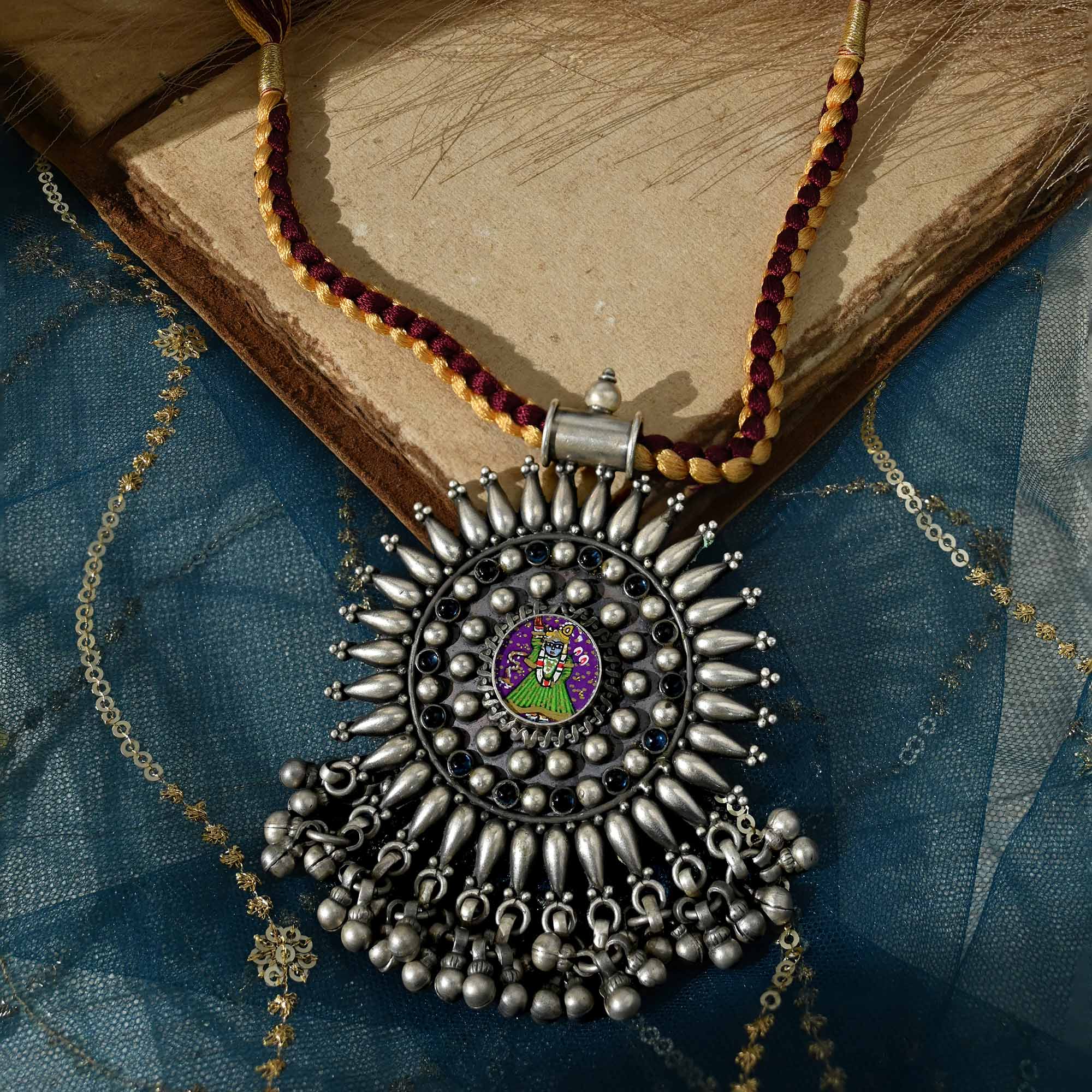 Oxidised Silver Ghungroo Necklace