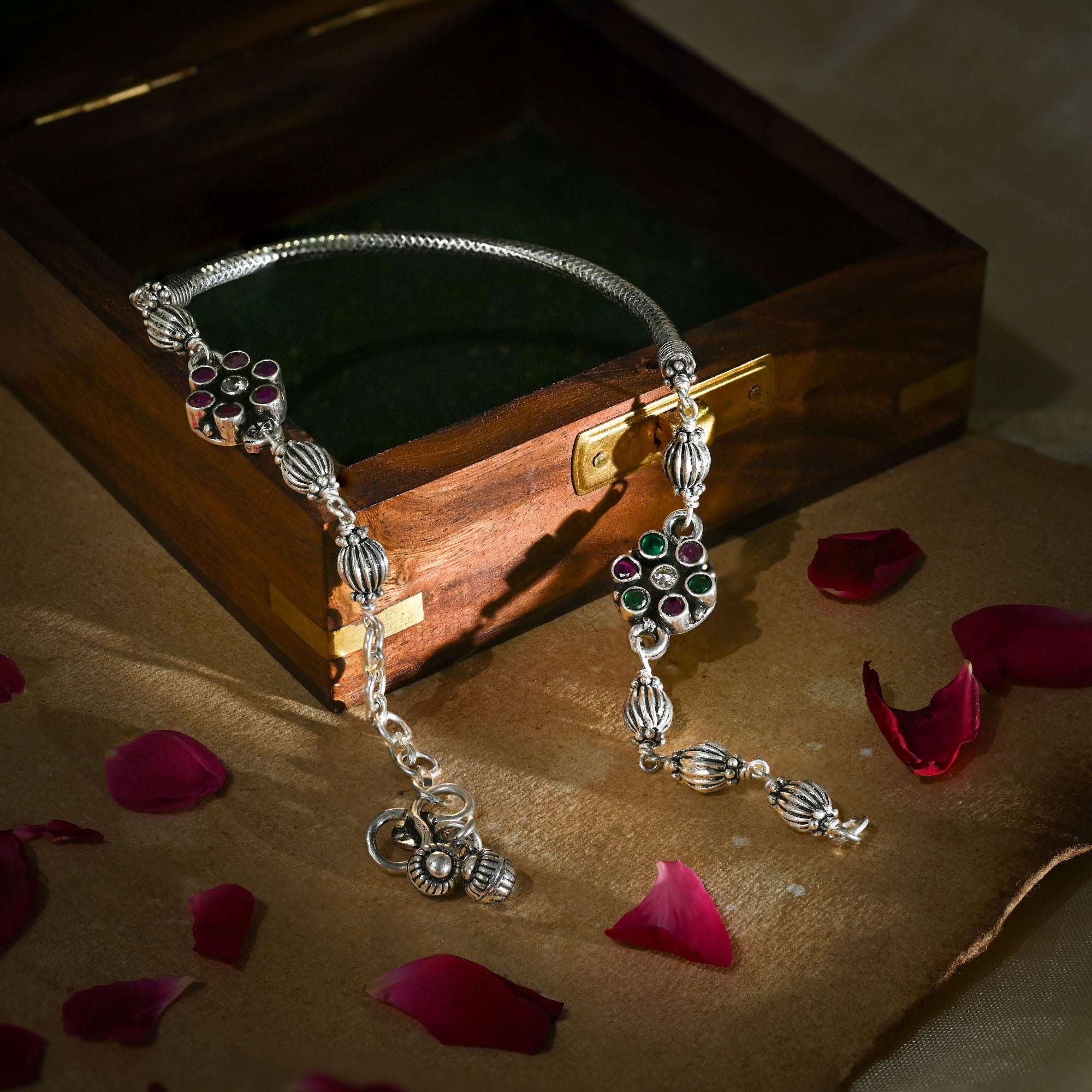 Floral Stone Anklet