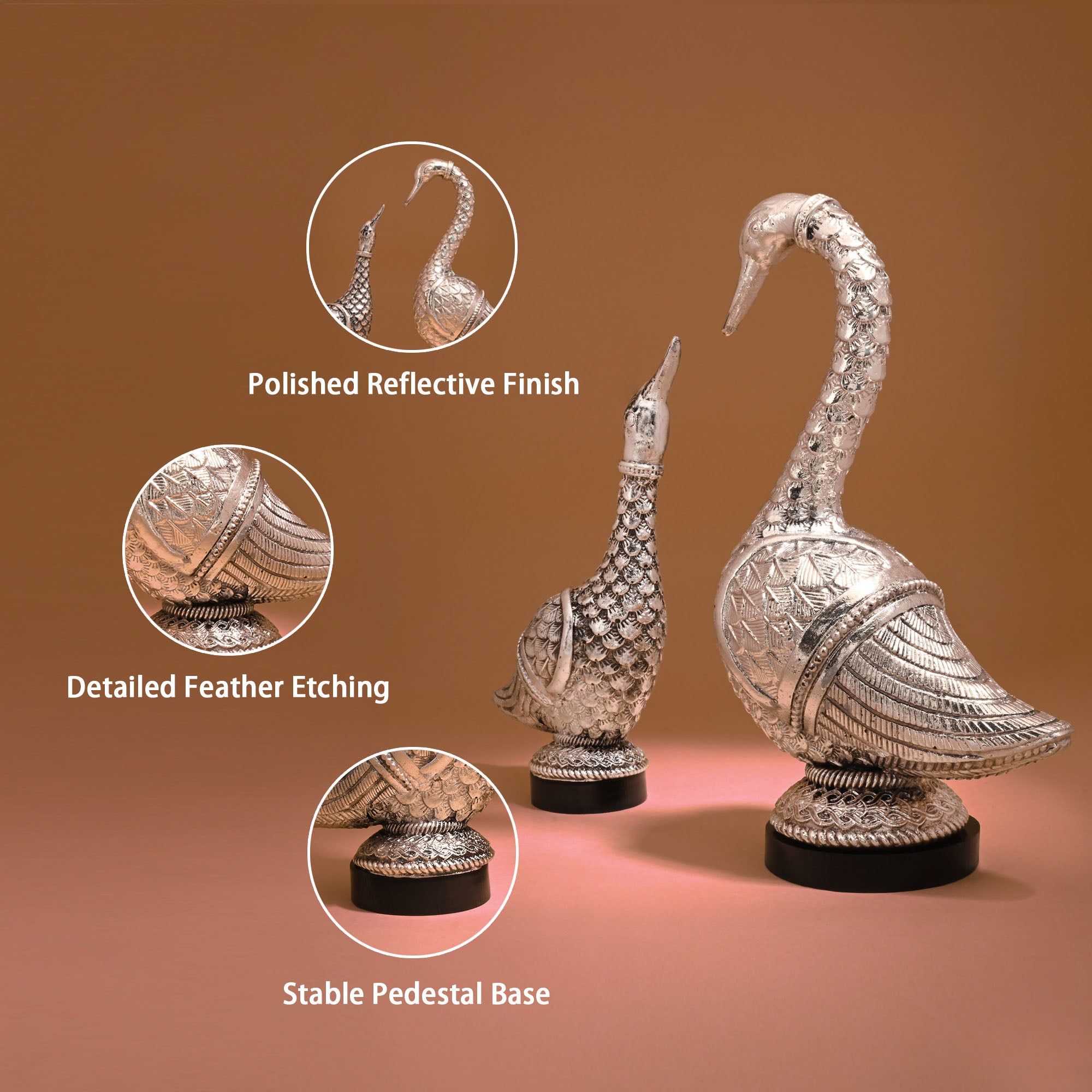 999 Silver Swan Pair Gift Box