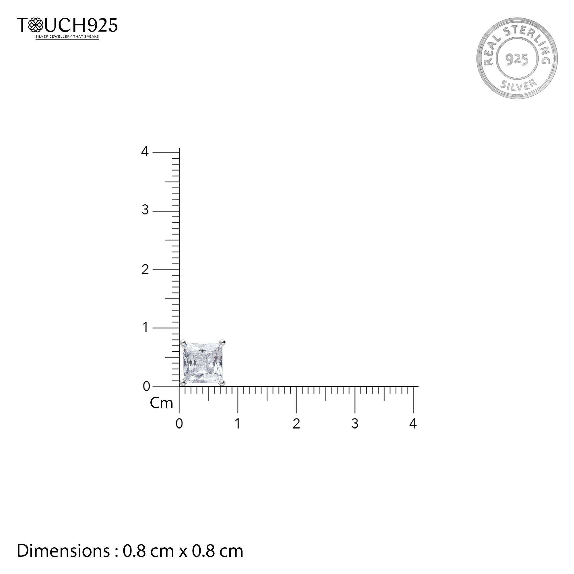 Square-Cut CZ Studs