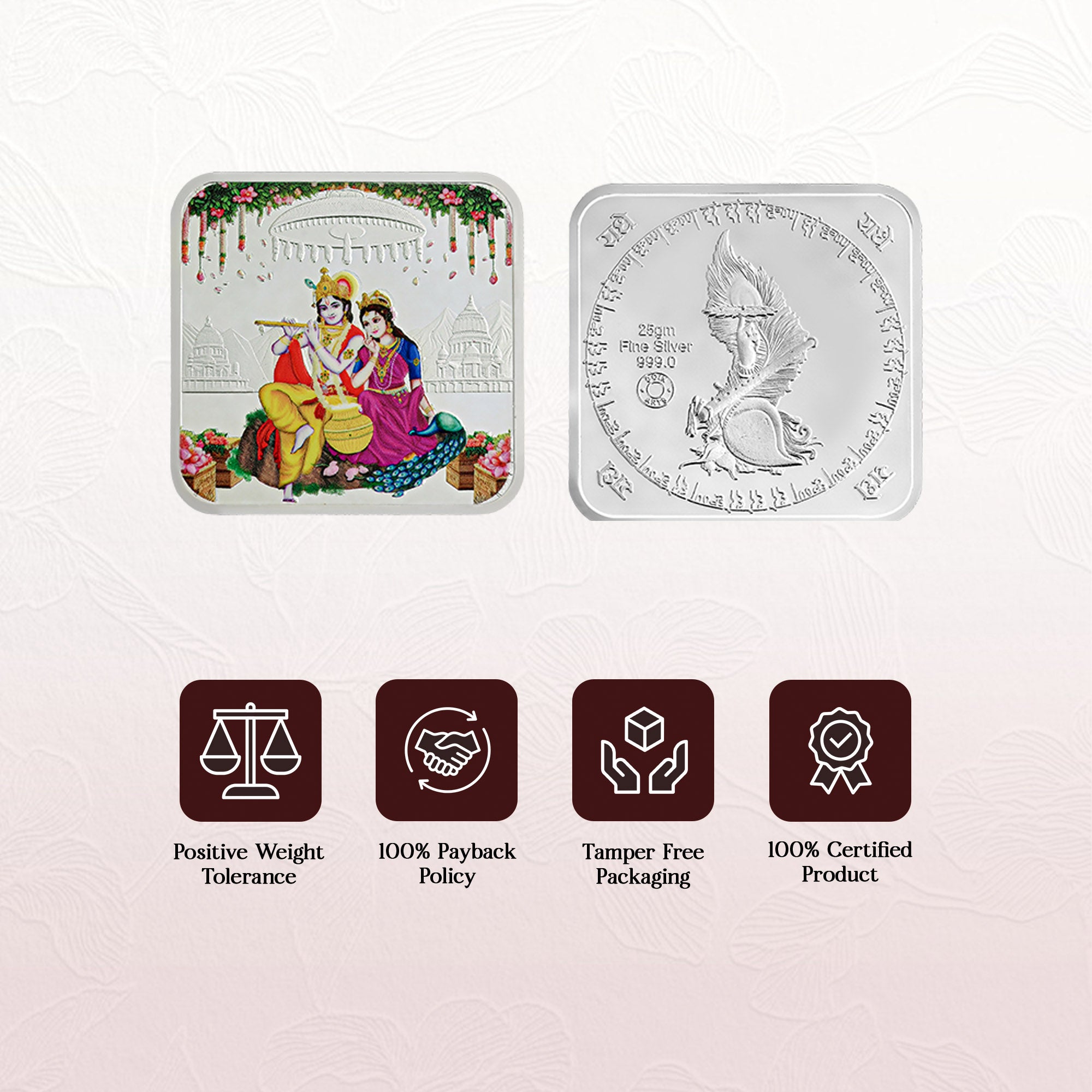 Pure 999 Silver 25g Radha Krishna Coin