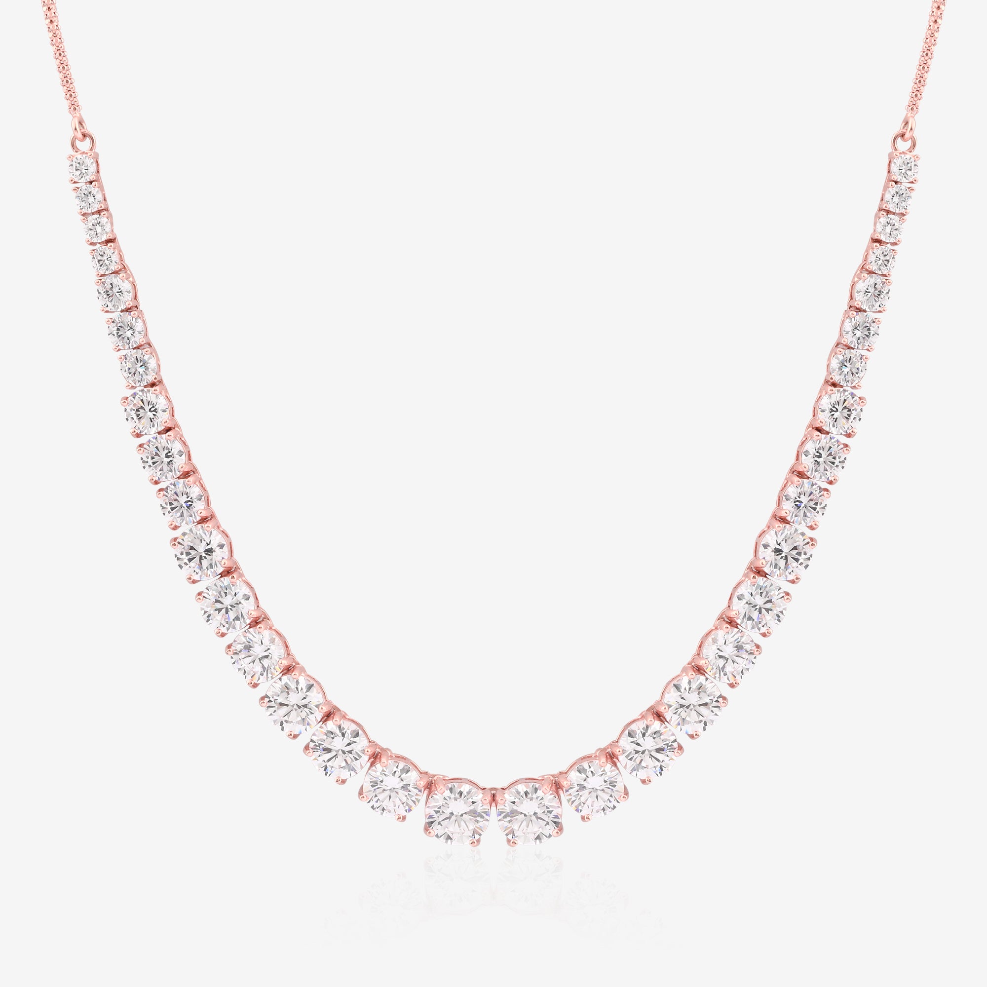 Classic Tennis Silver Necklace Set