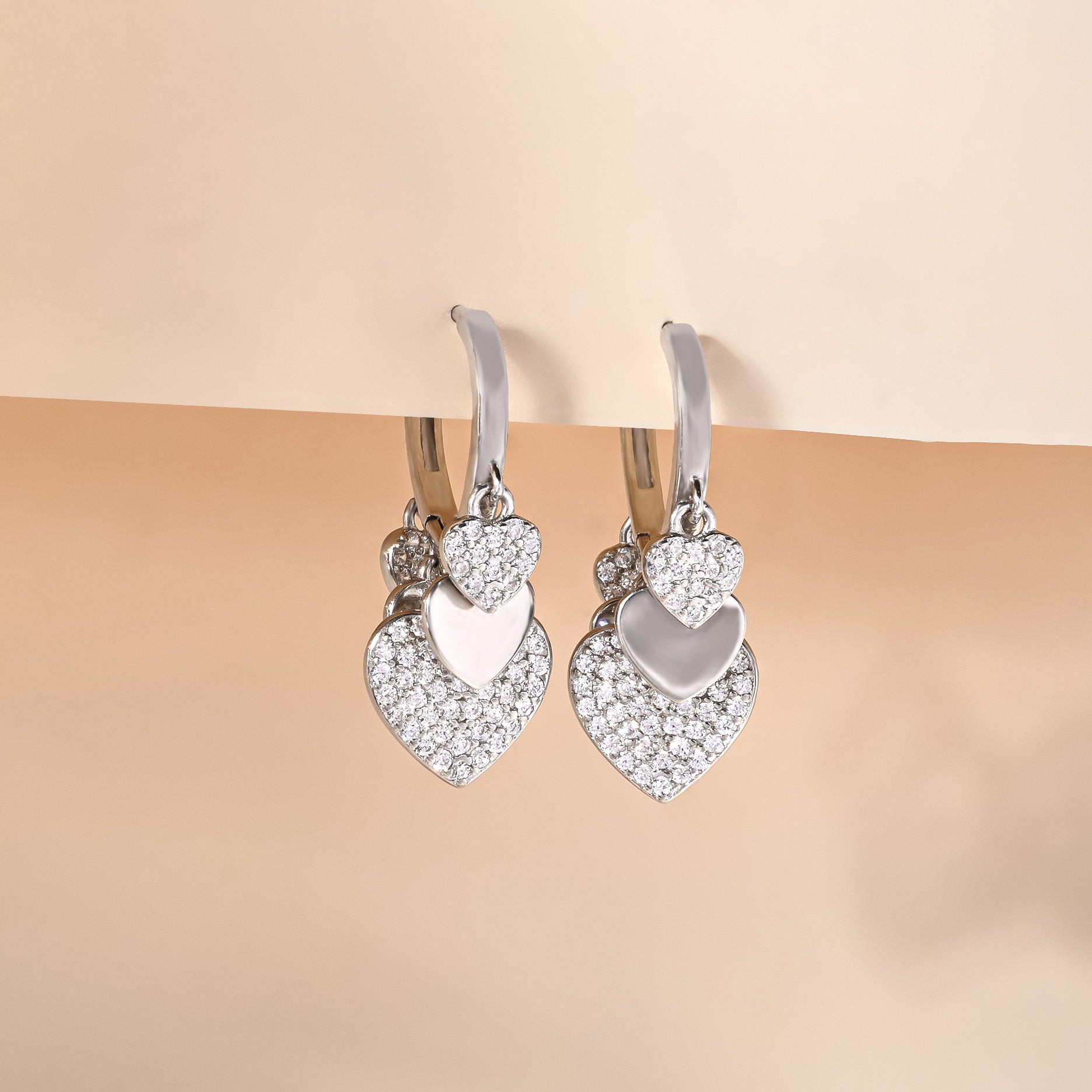 White Stone Charm Shaped Silver Bali