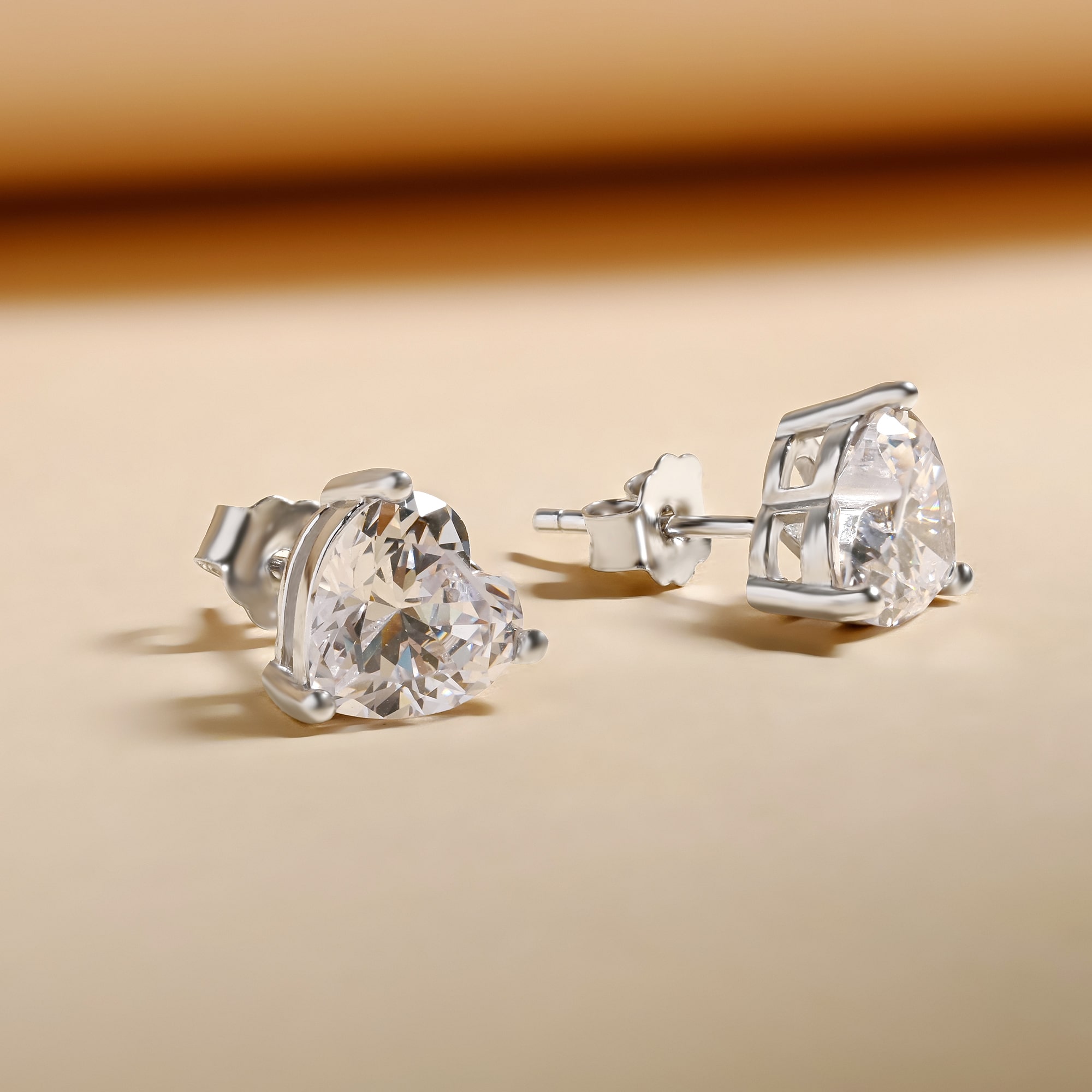 Embraced Heart Silver Studs