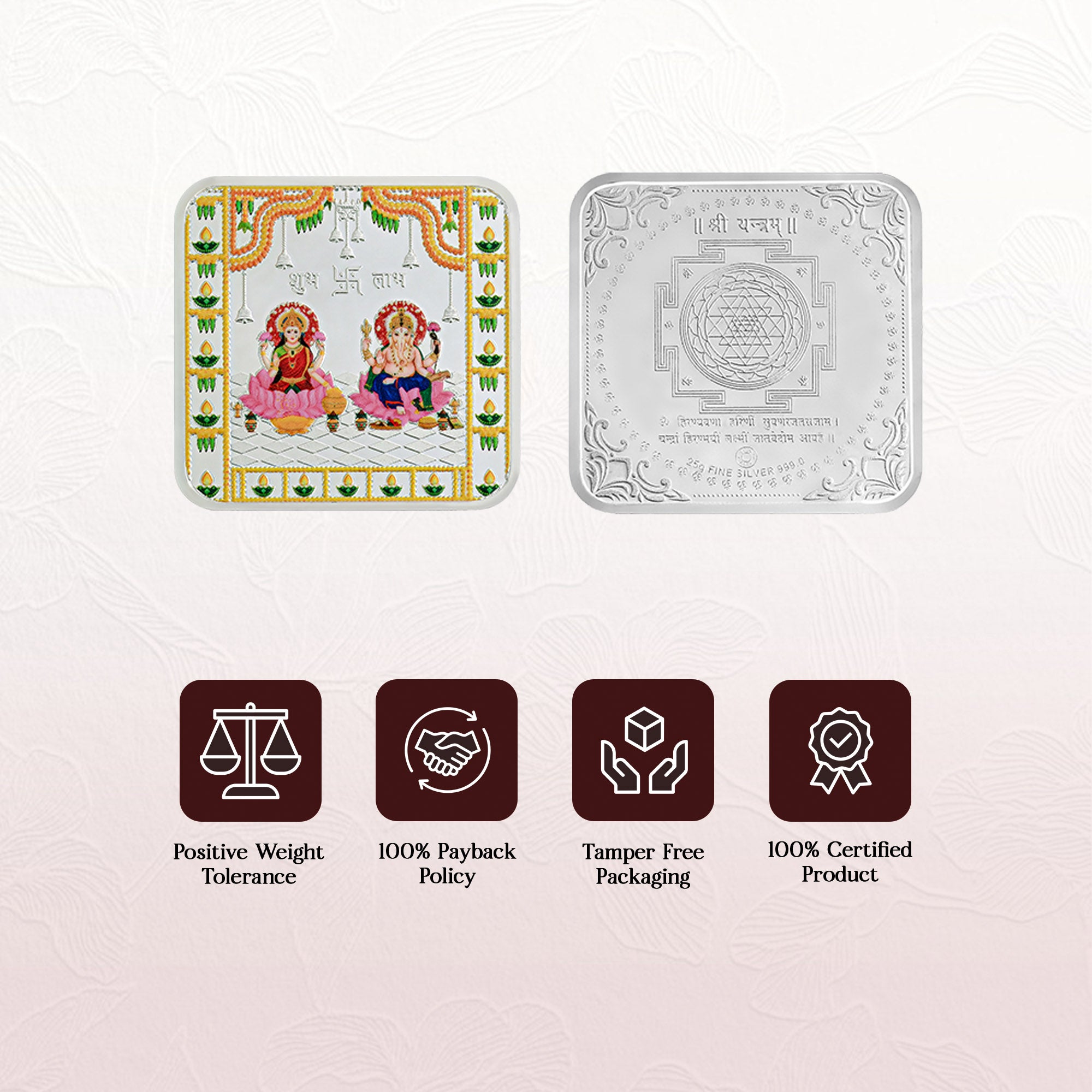 Pure 999 Silver 25g Lakshmi Ganesh Coin