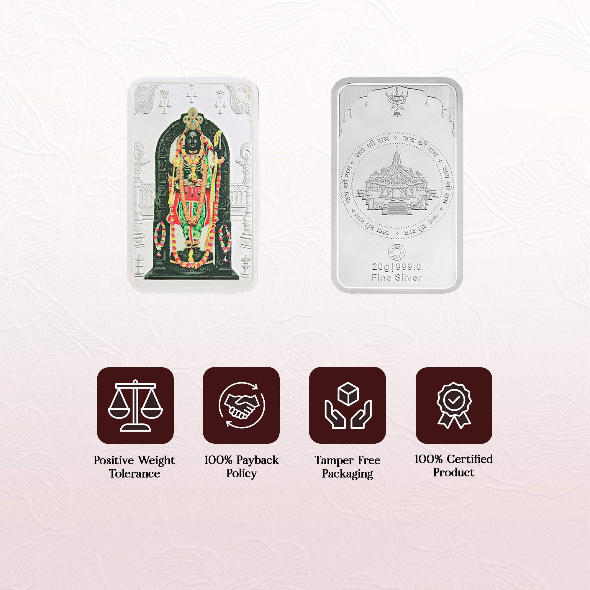 Pure 999 Silver 20g Ram Lalla Coin