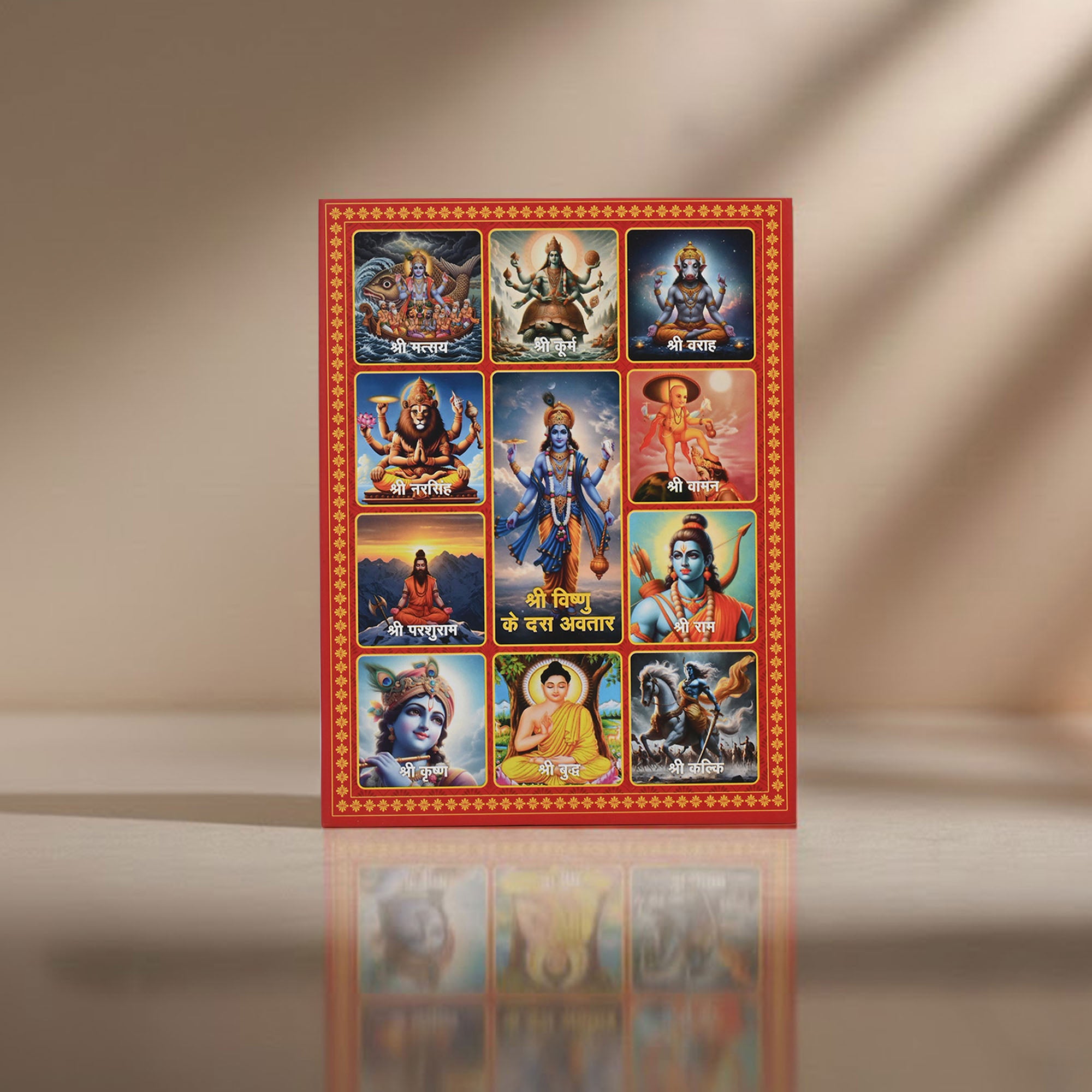 Lord Vishnu Avatars 999 Silver Coin Box (10 Coins)