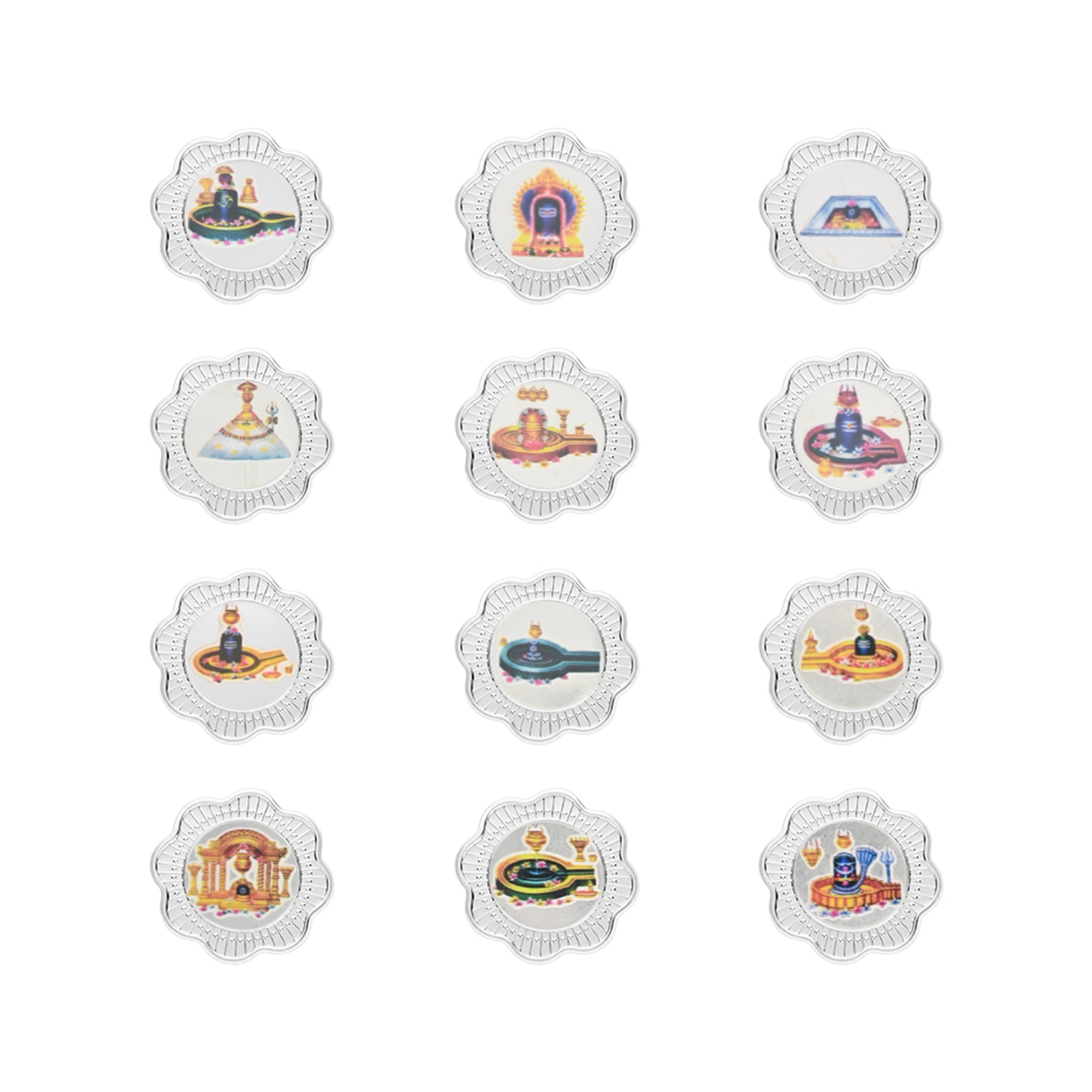 12 Jyotirling 999 Silver Coin Box (12 Coins)