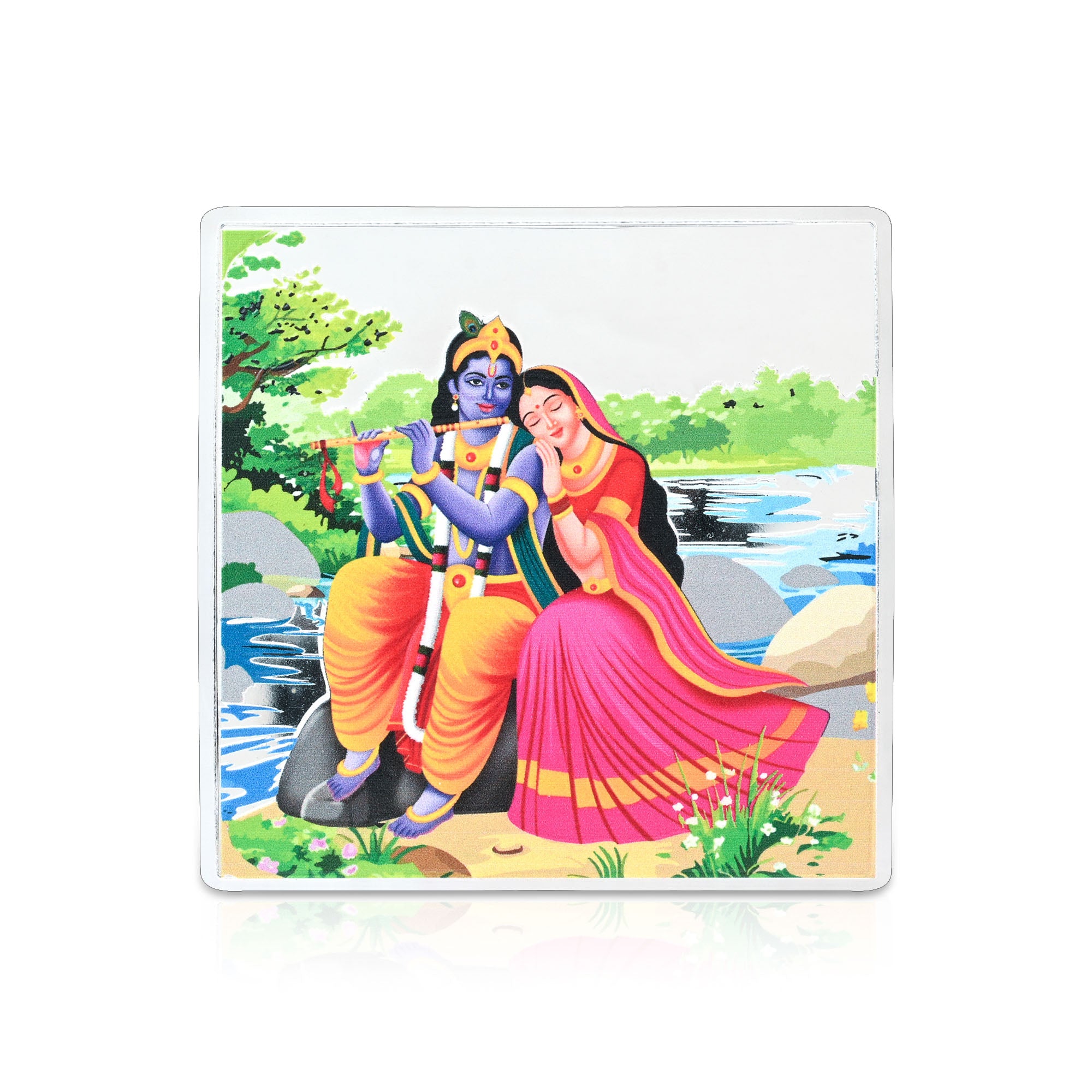 Radha Krishna 999 Silver Coin Box