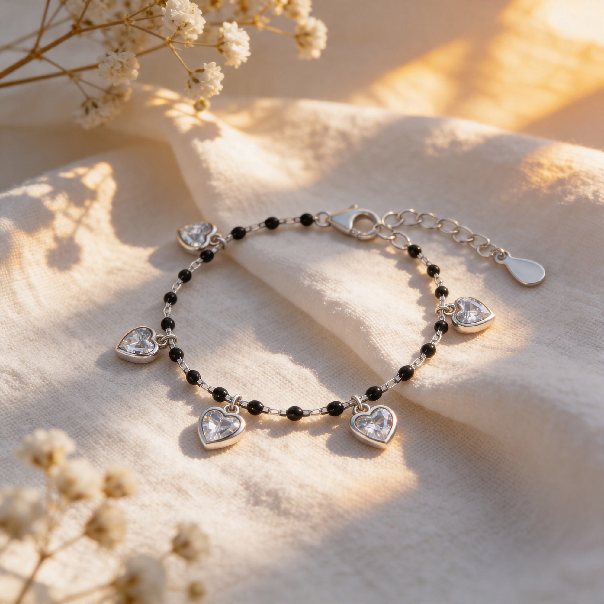 Sparkling Heart Kids Anklet