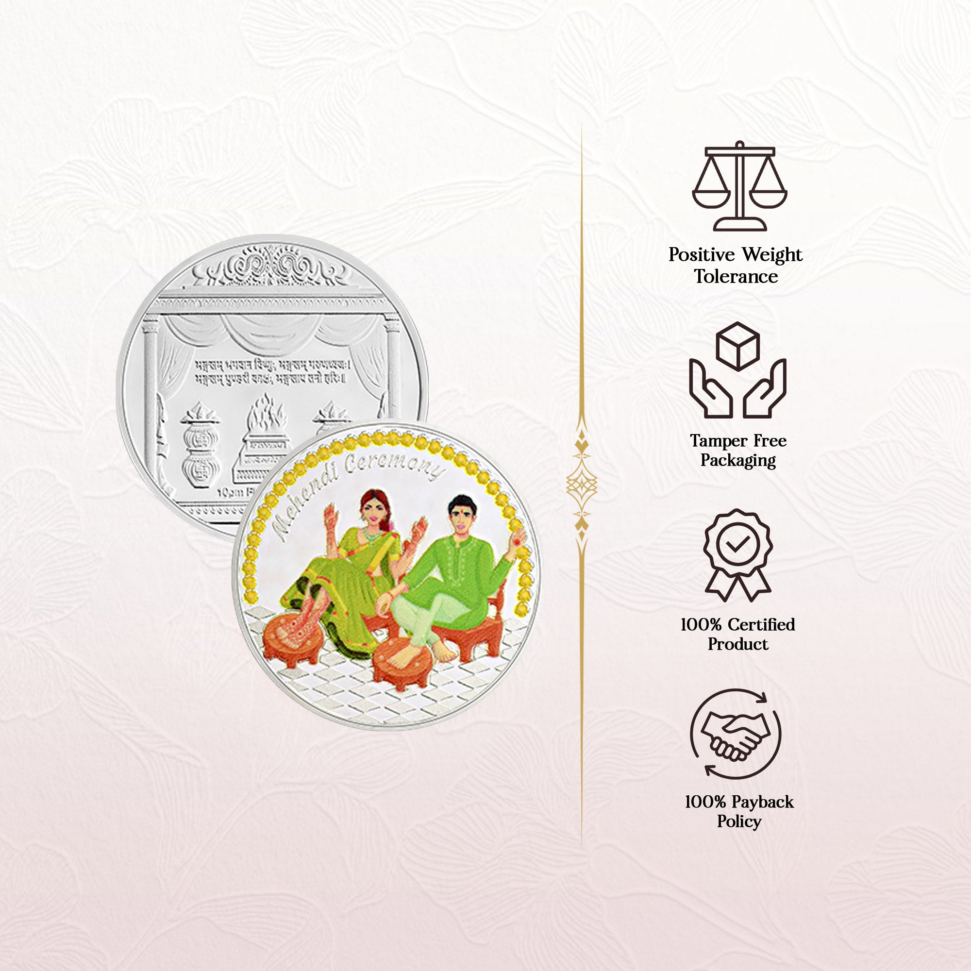 Pure 999 Silver 10g Mehendi Ceremony Coin
