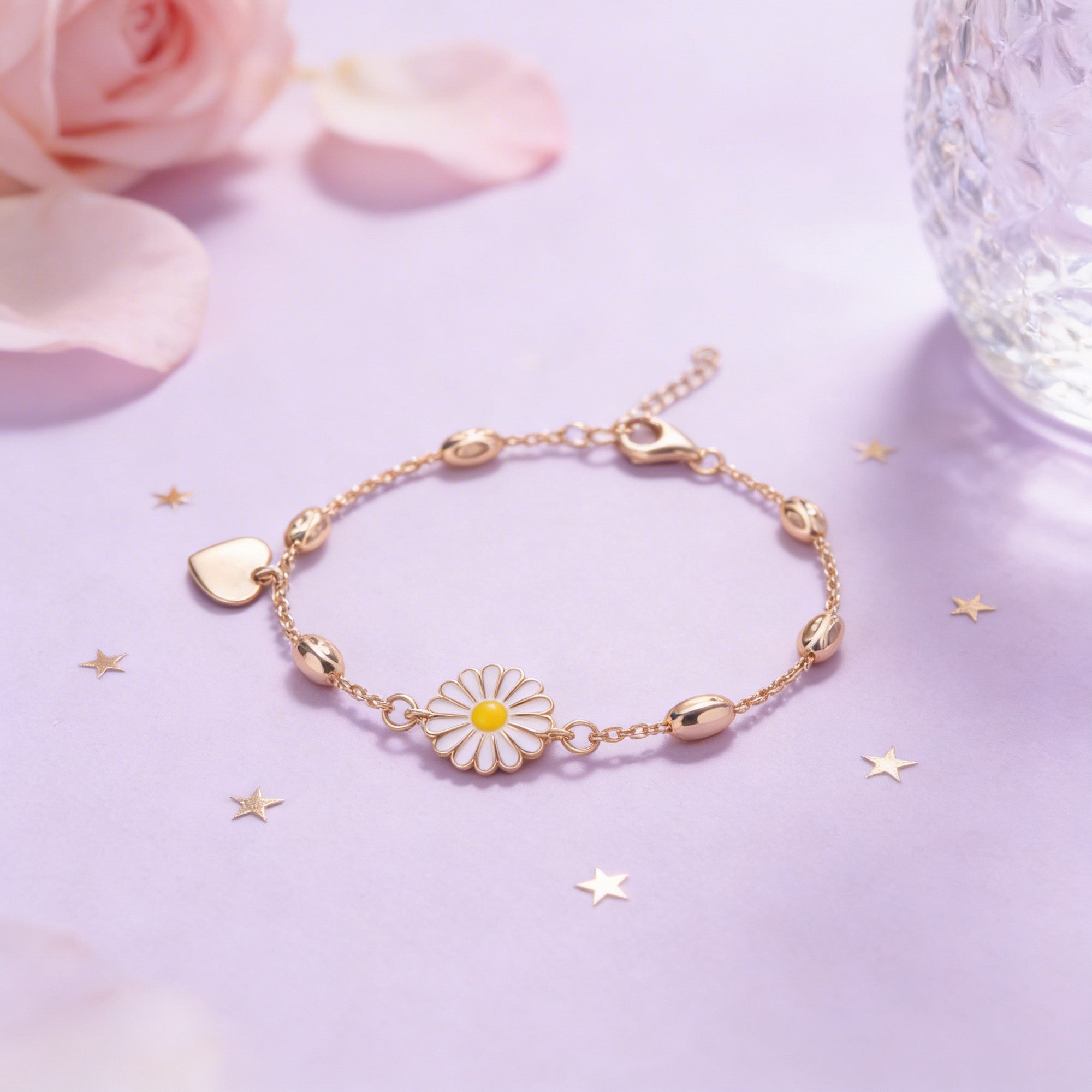 Rose Gold Daisy Kids Anklet