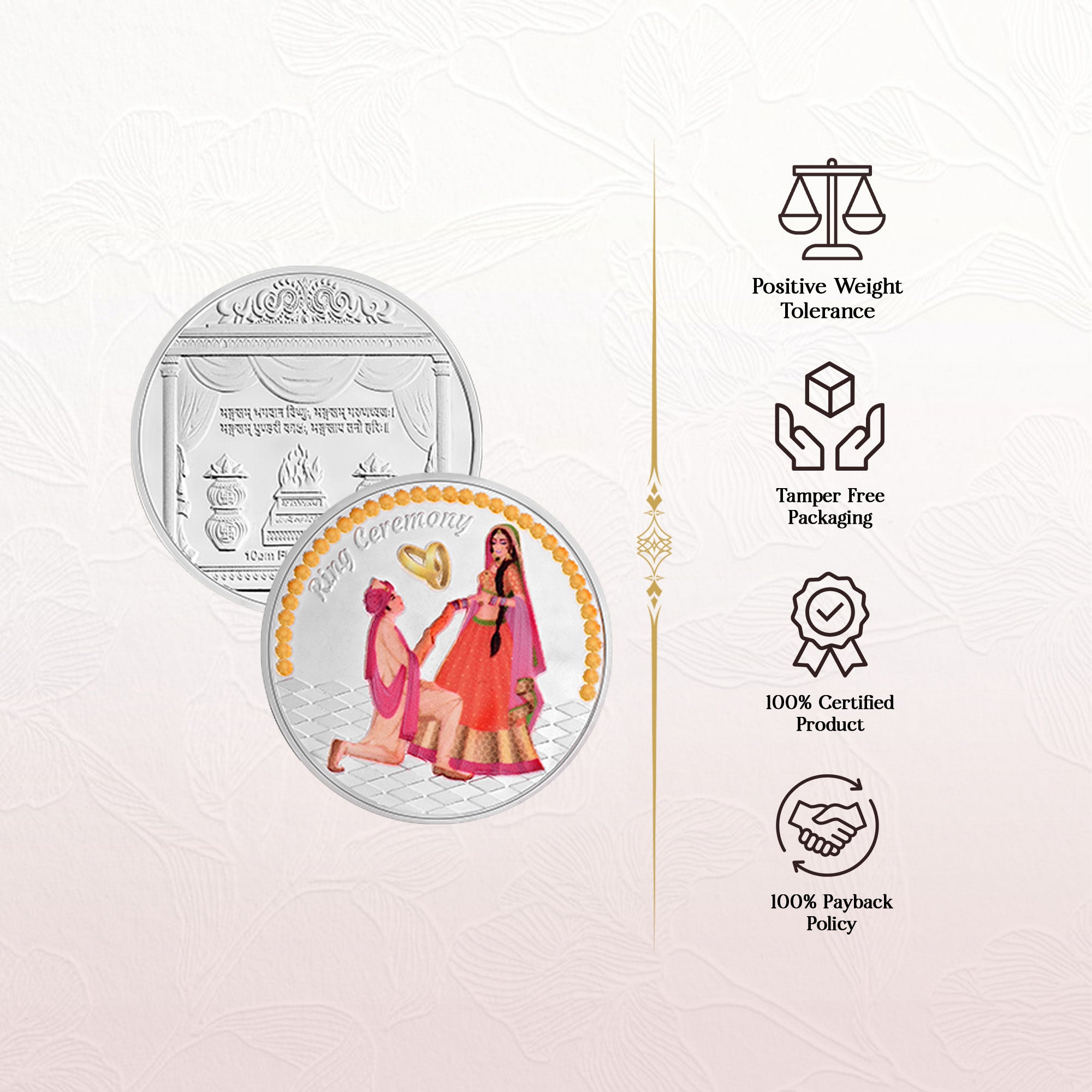 Pure 999 Silver 10g Ring Ceremony Coin