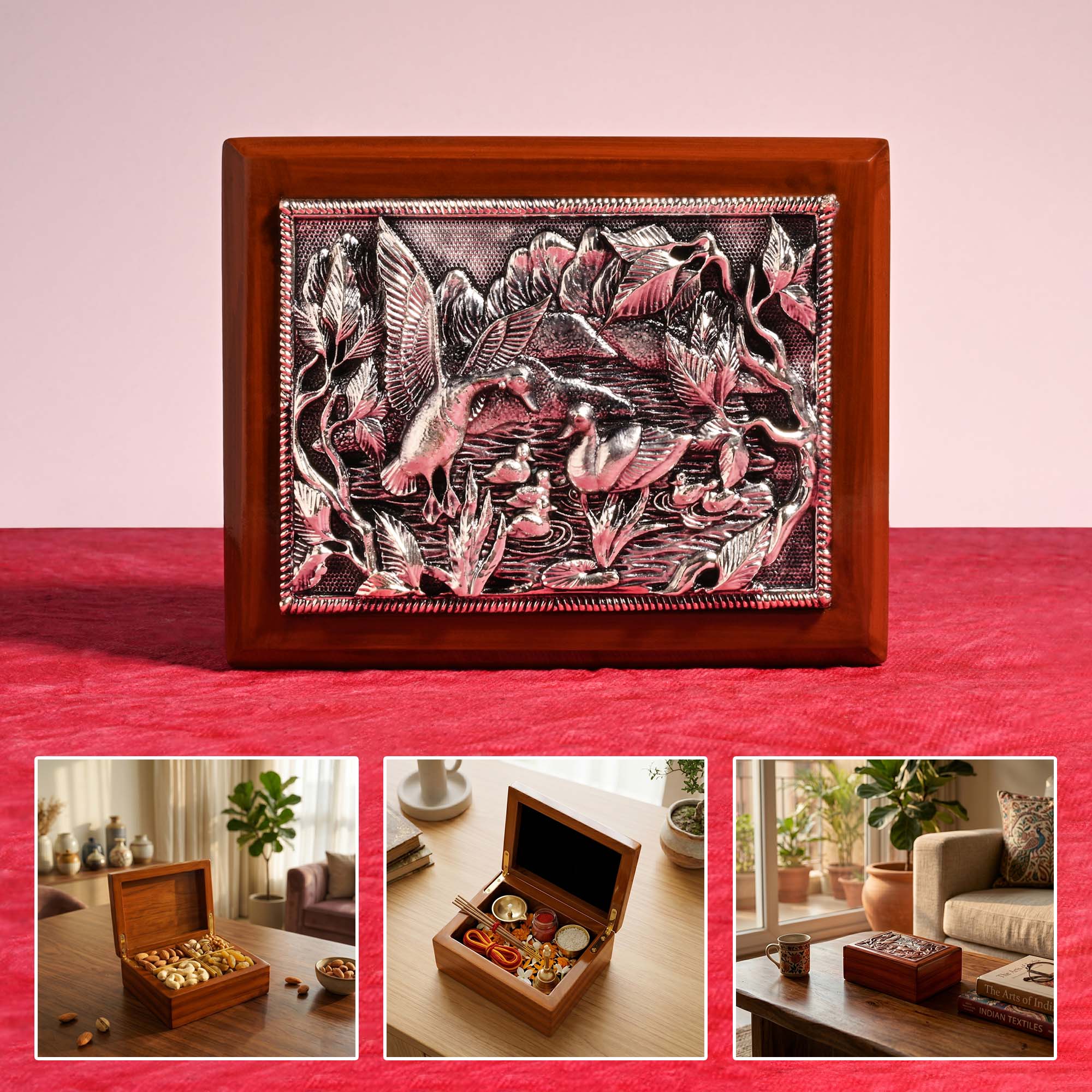 999 Silver Motif Dry Fruits Box