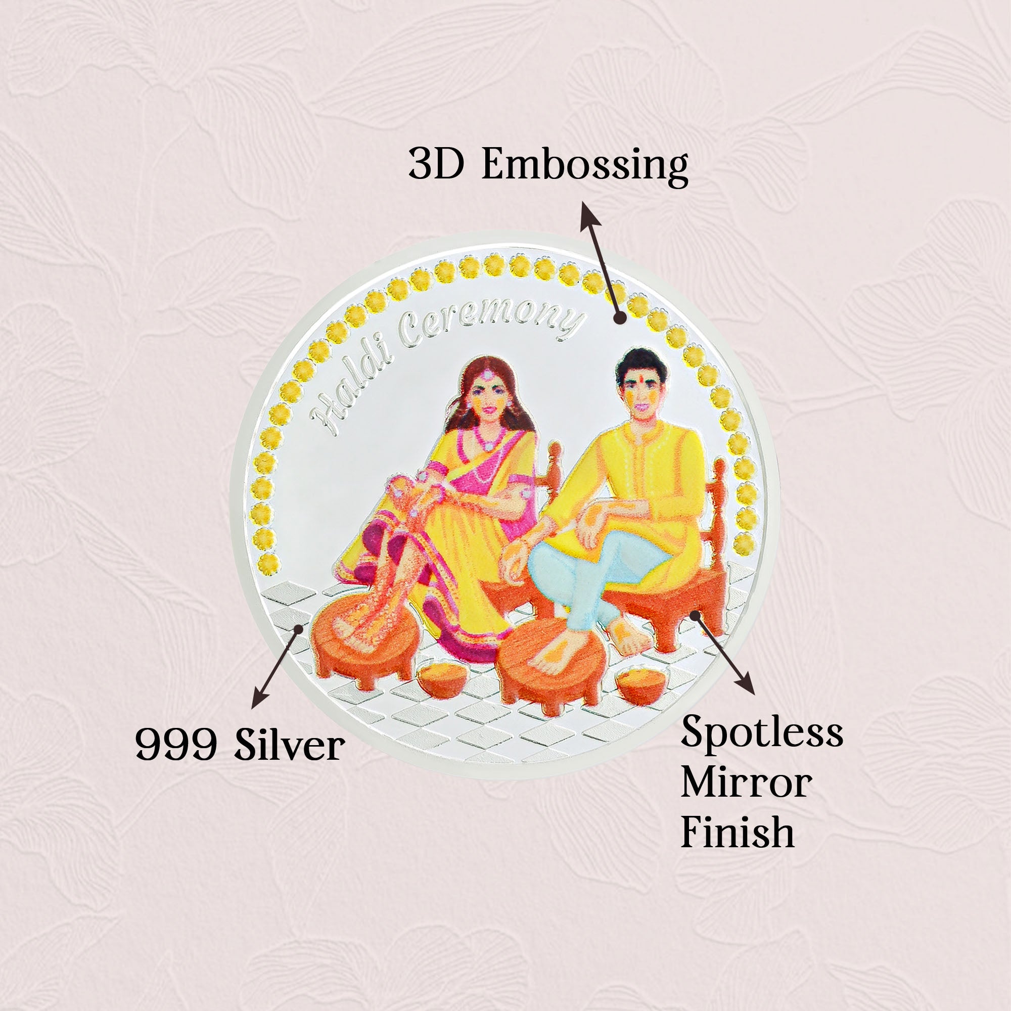Pure 999 Silver 10g Haldi Ceremony Coin