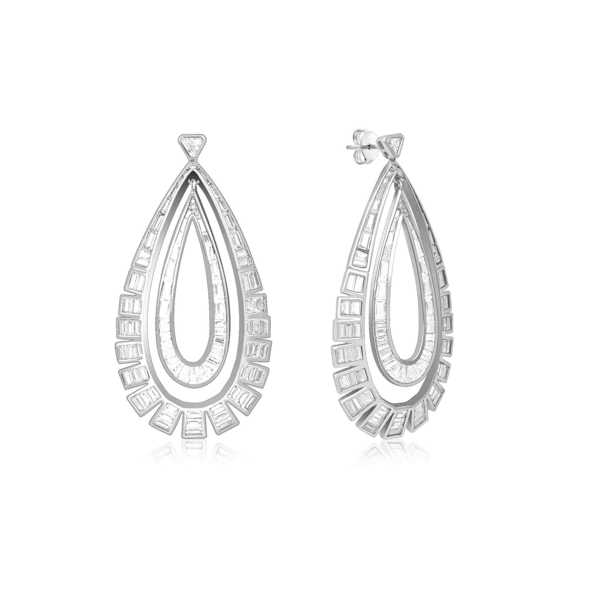 Double Layered Tear drop Dangle Earrings