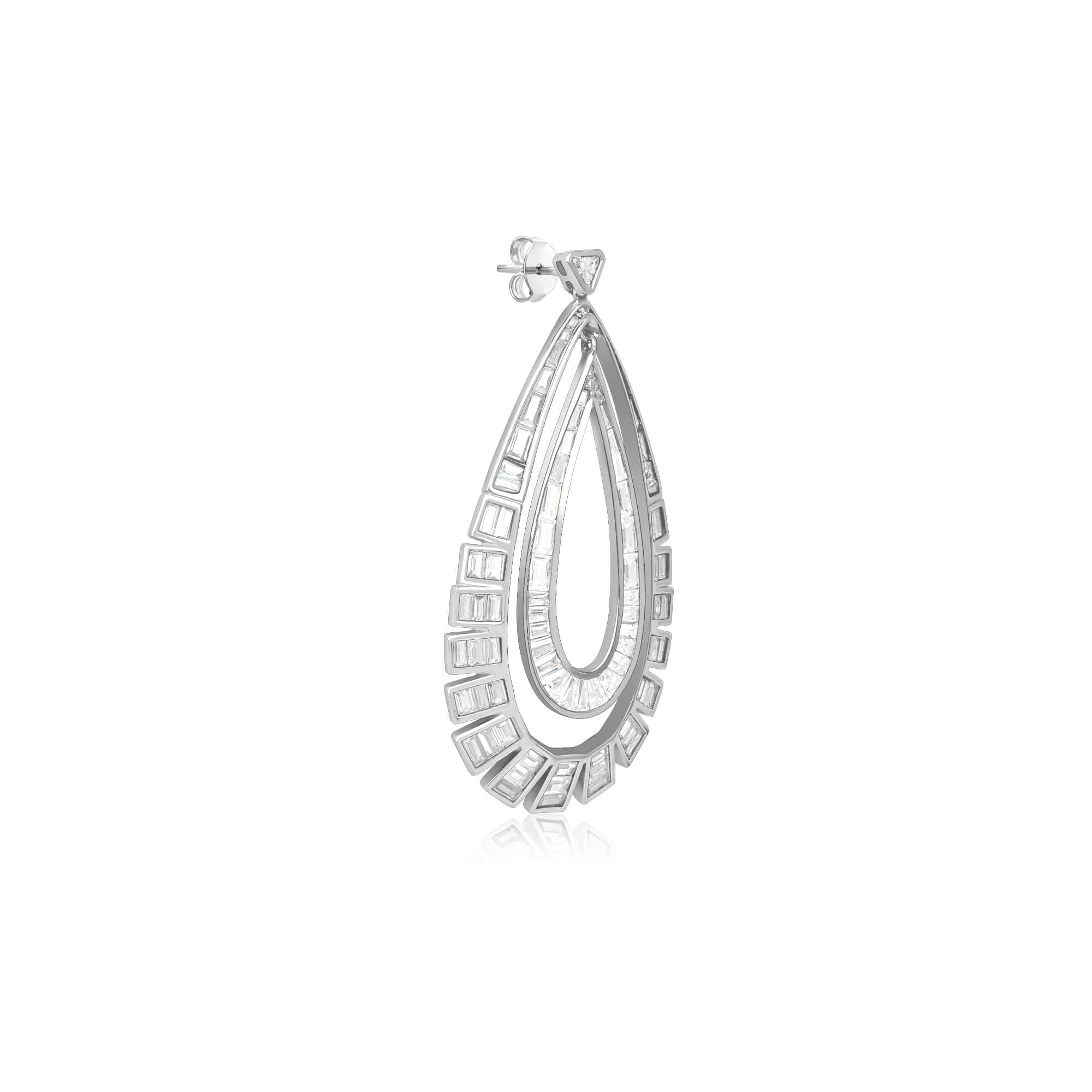 Double Layered Tear drop Dangle Earrings