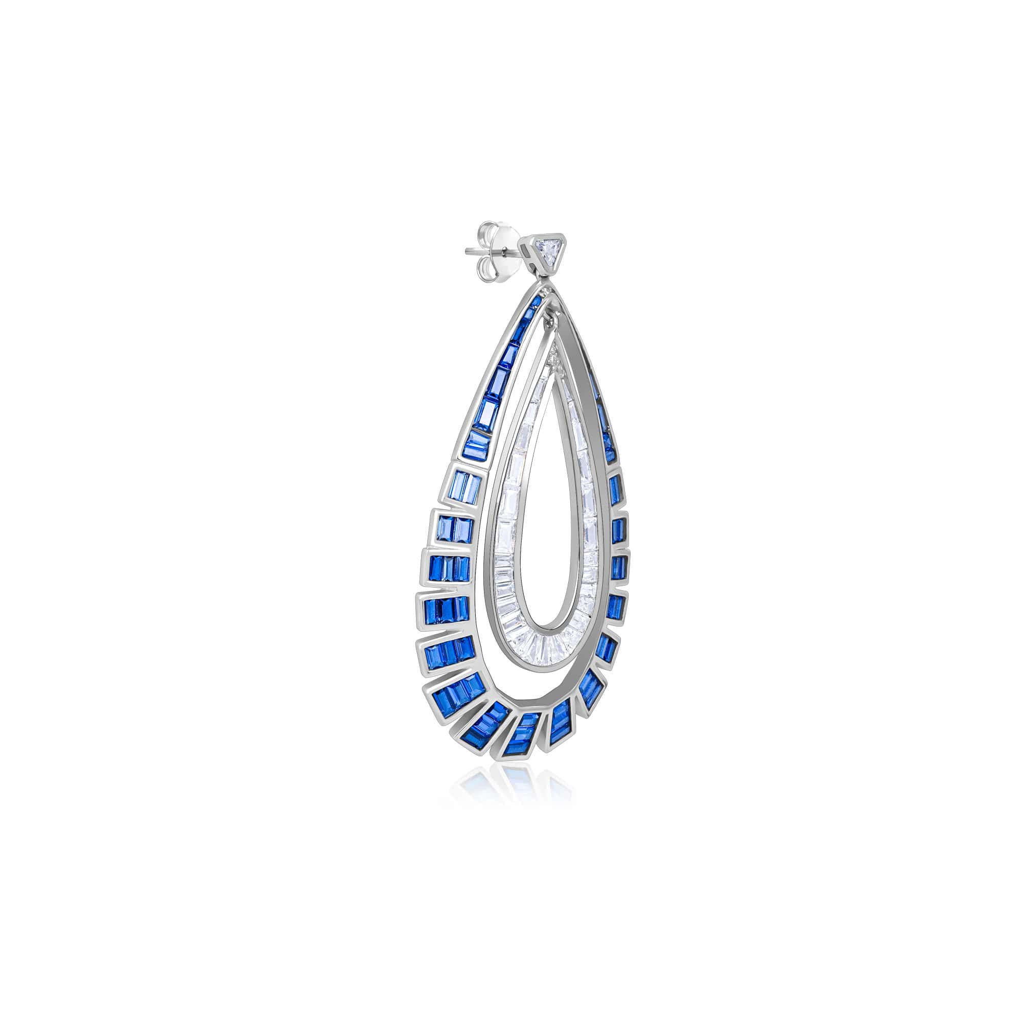 Double Layered Tear drop Dangle Earrings