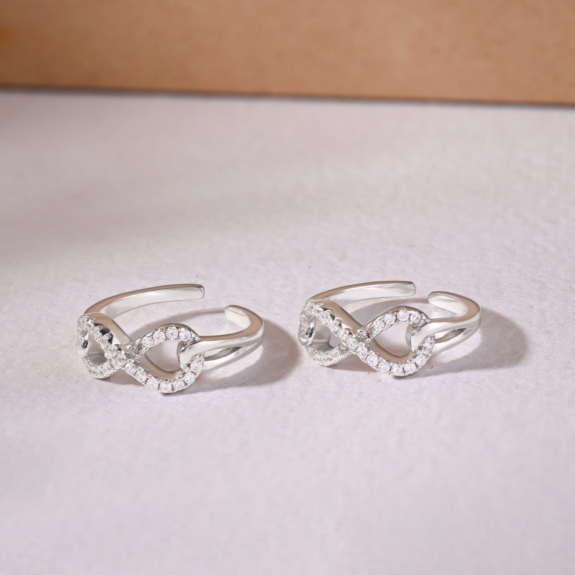 Stone Infinity Toe Rings