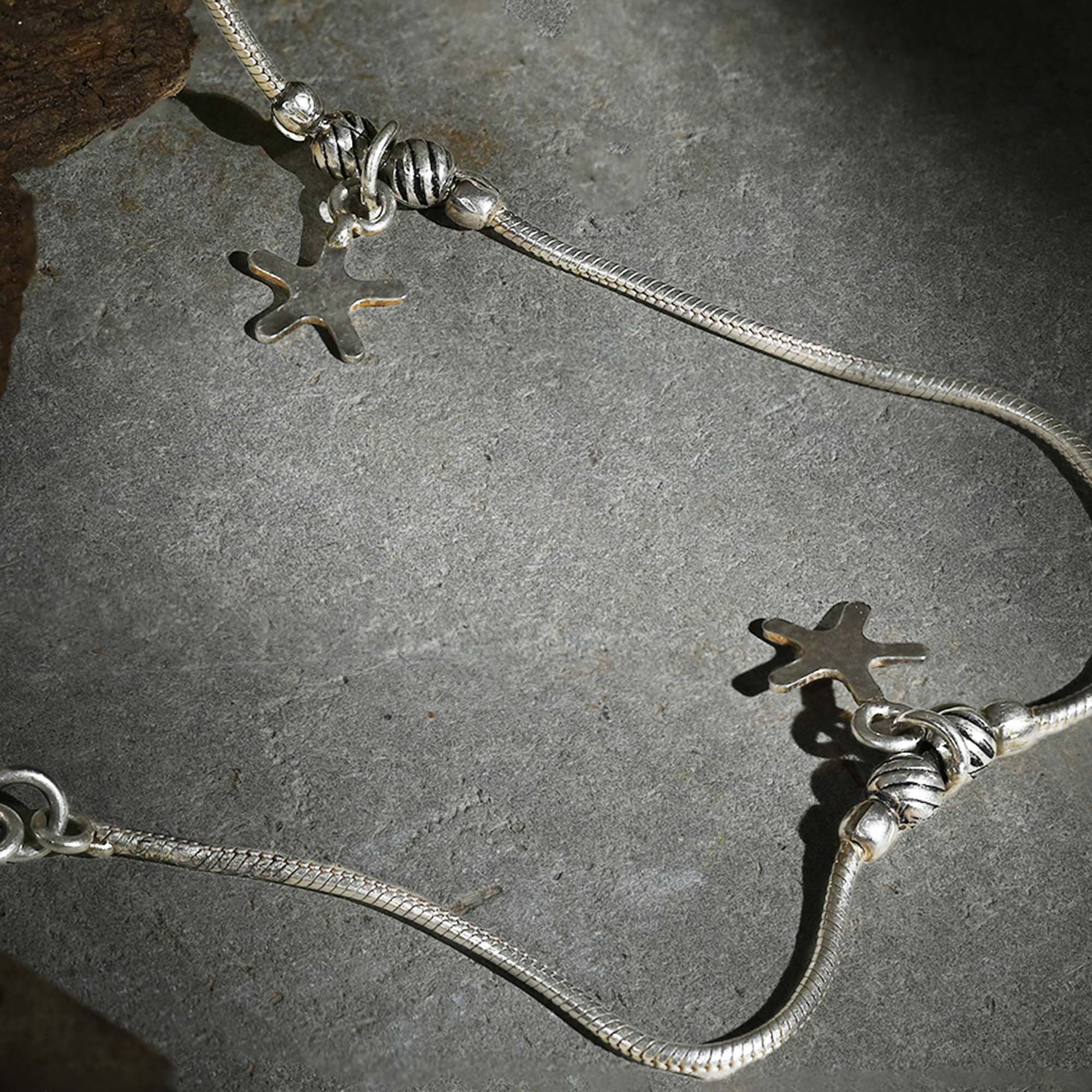 Star Charm Silver Anklet