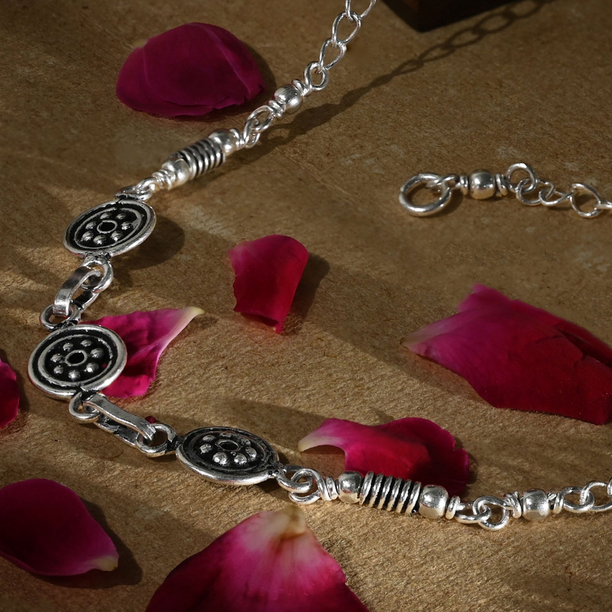 Ethereal Charm Silver Anklet
