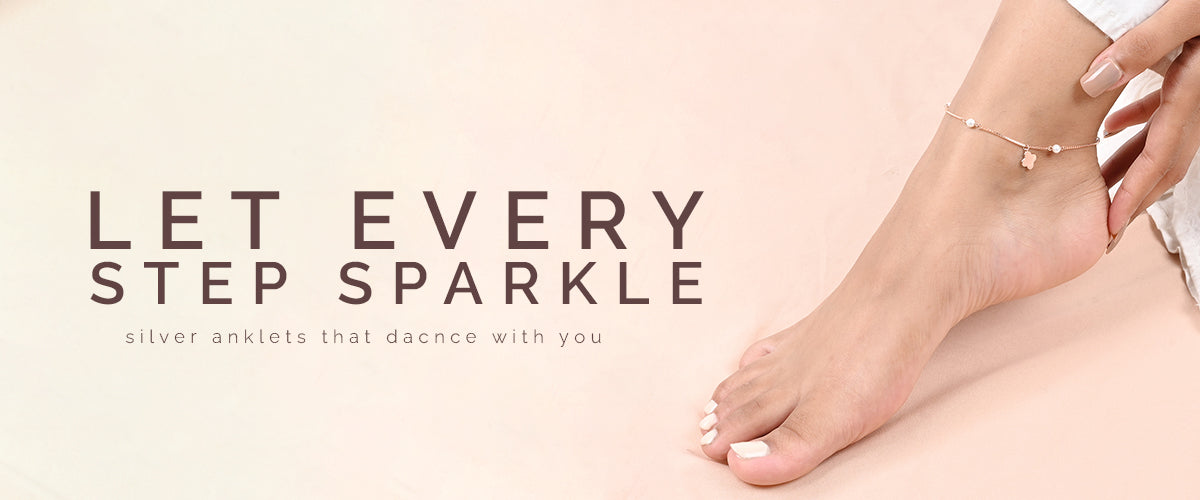 Silver Anklets with Gemstones Collection