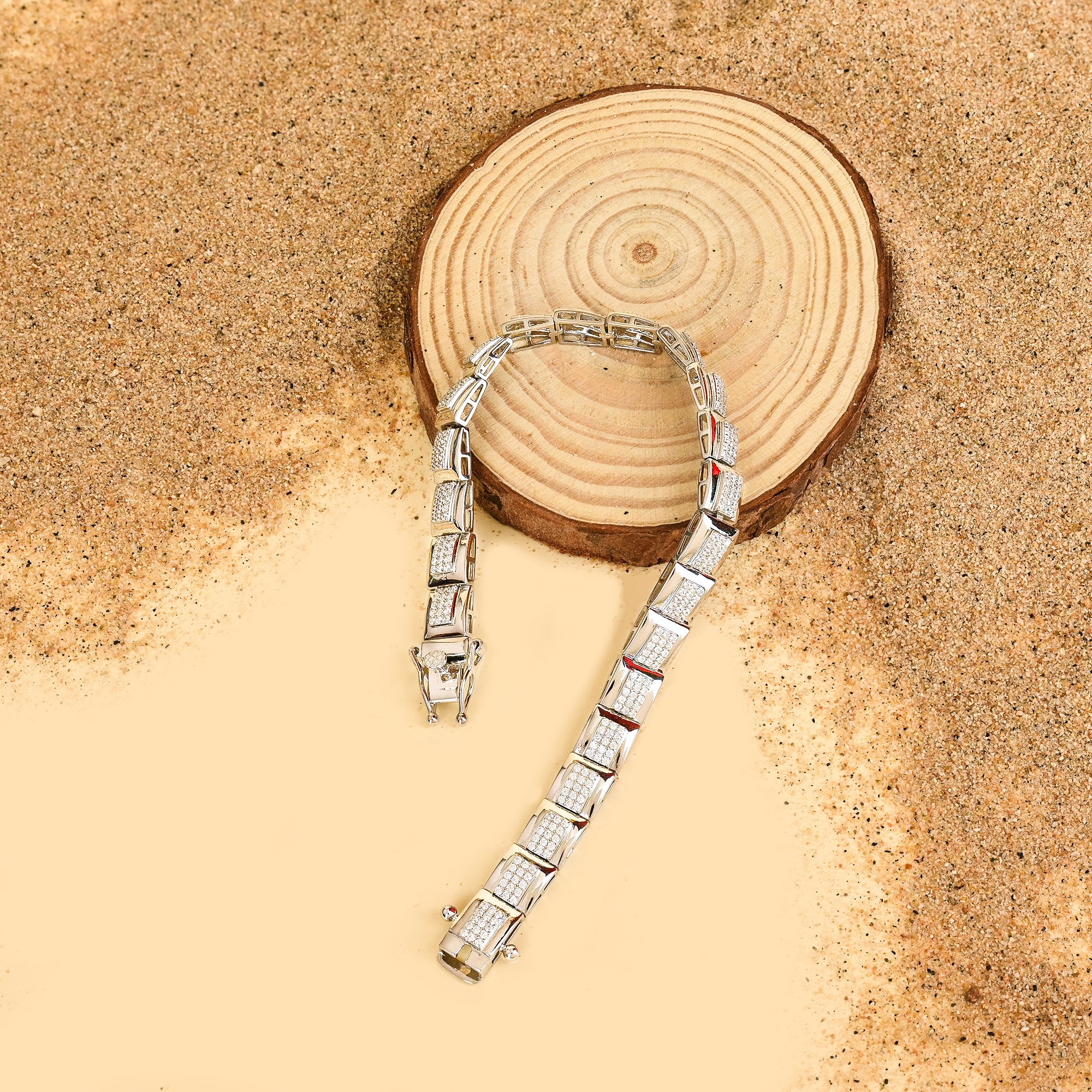 Stylish Pure Silver & Chain Bracelet for Men at 40% Off - Touch925