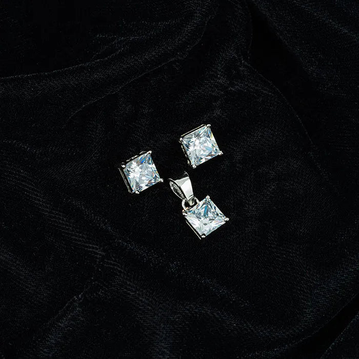 Classic Square Pendant set - Touch925 Silver Jewellery