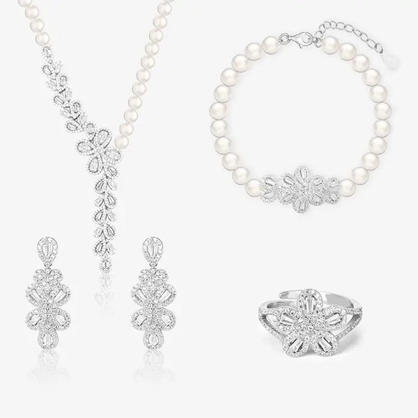 Pearl Petal Jewellery Set