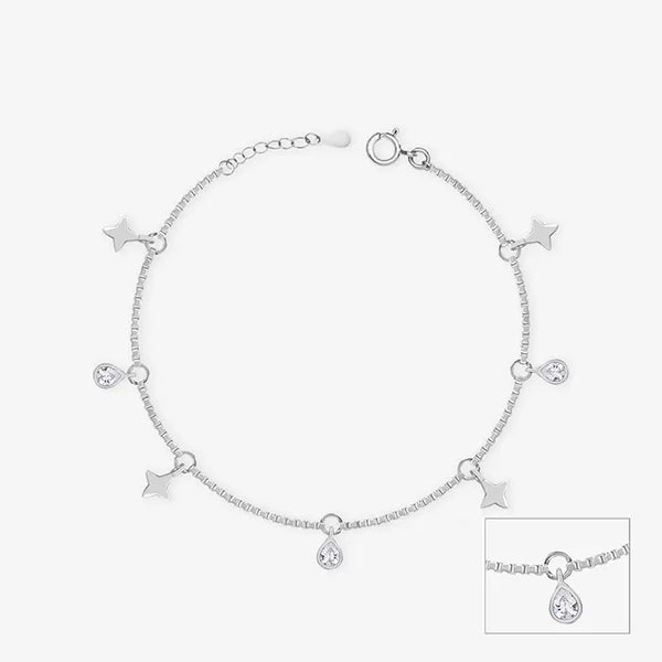 Starry Box Silver Anklet