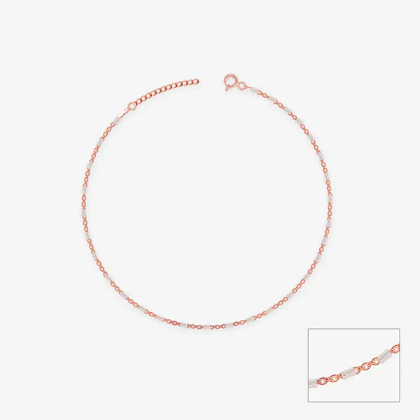 Modern Link Bar Silver Anklet