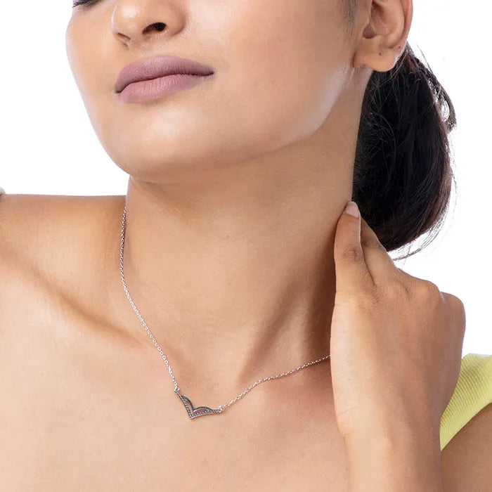 Sleek Elegance V Neckline Chain Locket - Touch925