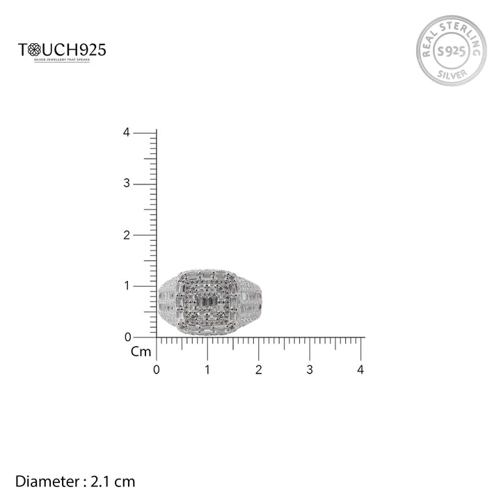 Dazzling CZ Silver Ring - Touch925