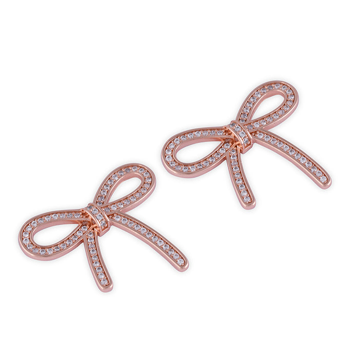 Elegant Bow Rose Gold Pendant Chain Set - Touch925