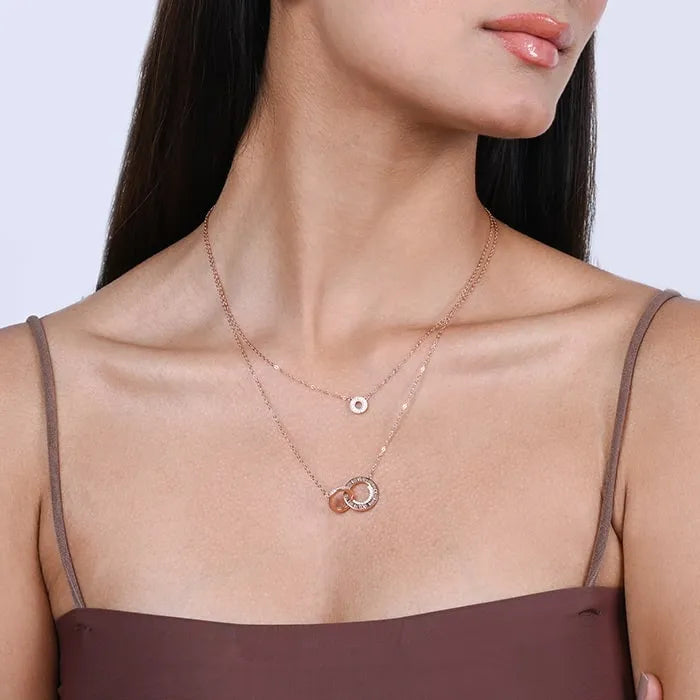 Circular Embrace Layered Necklace - Touch925