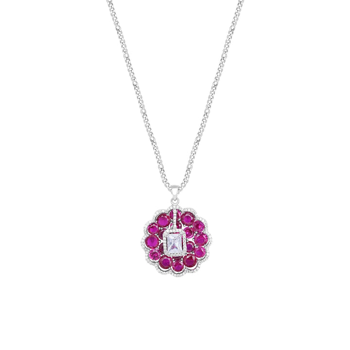 Majestic Blossom Silver Necklace Set - Touch925