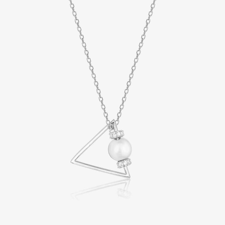 Graceful Triangle Pearl Necklace - Touch925