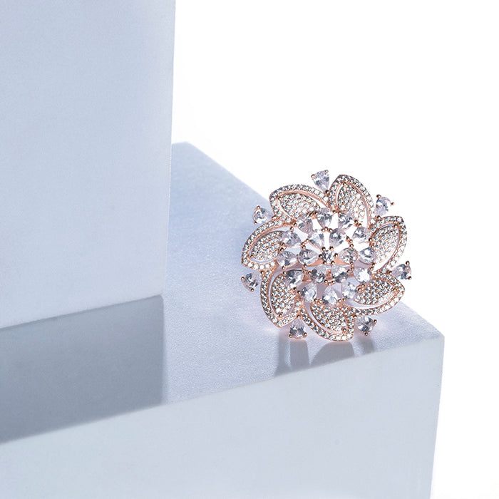 Blossoming Grace Silver Flower Ring - Touch925