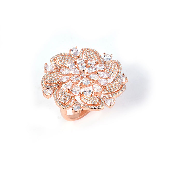 Blossoming Grace Silver Flower Ring - Touch925