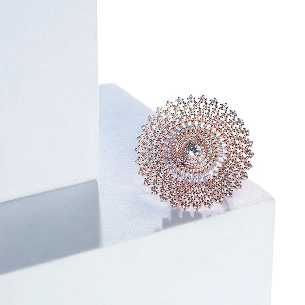 Floral Elegance Rose Gold Bloom Ring - Touch925