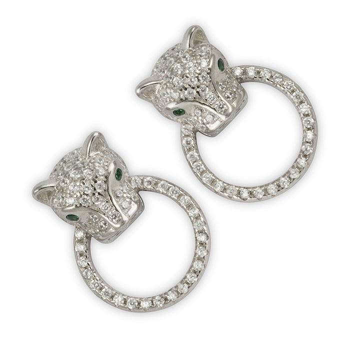 Regal Animal Face Silver Earrings - Touch925