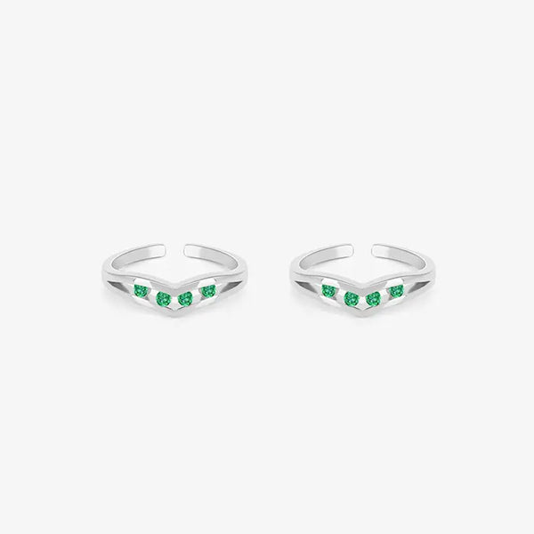 Sparkle Green Stone Toe Rings